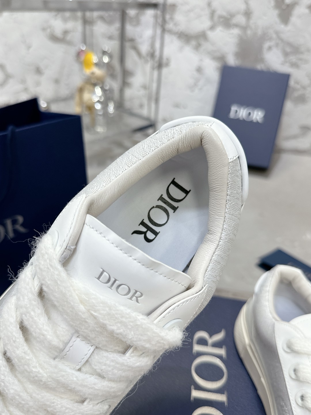 Dior B33 Series Sneakers - Grey Leather with CD Diamond Canvas Inlays 10 a1728937965693 6527