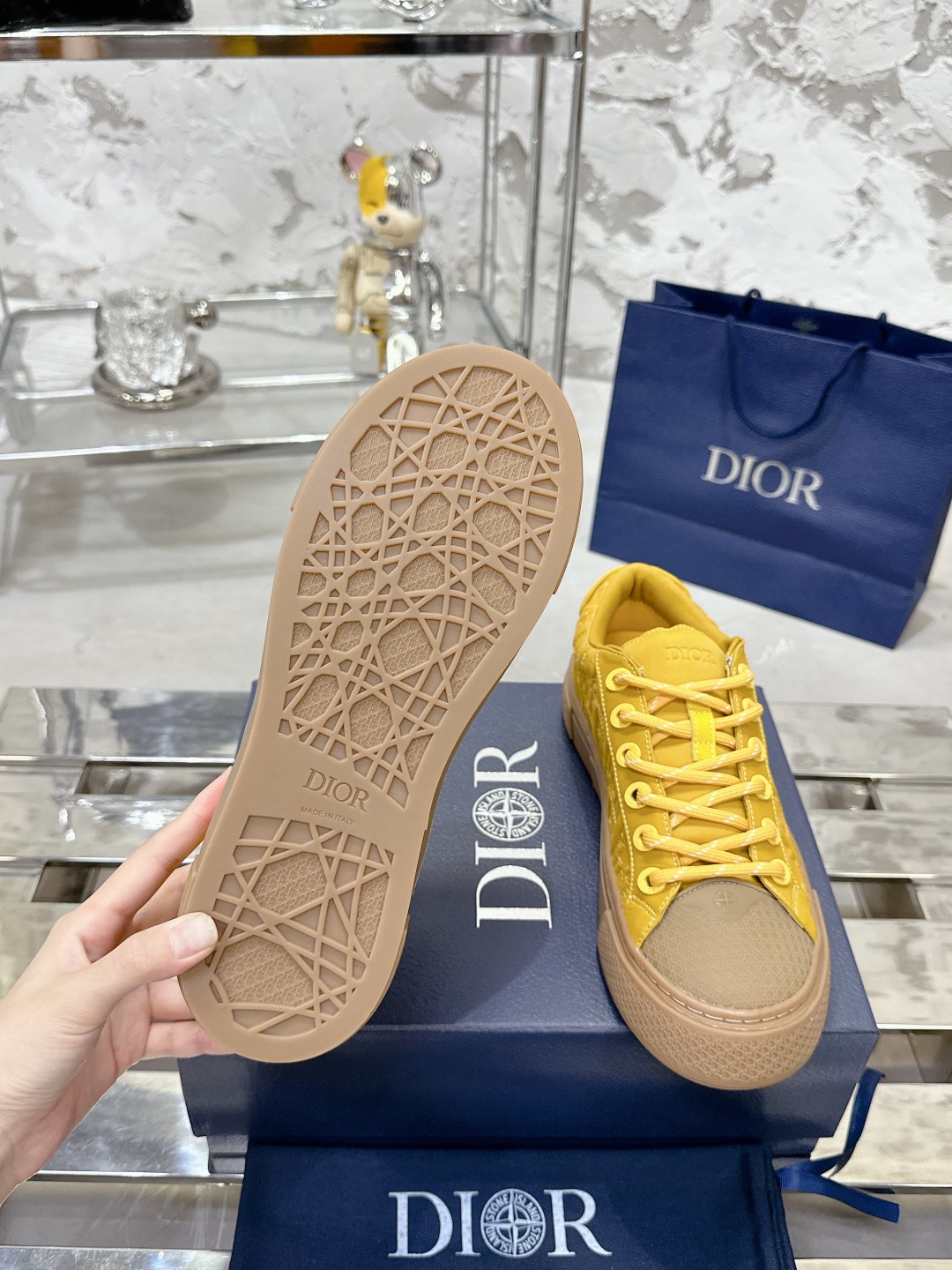 Dior B33 Yellow Oblique Jacquard Sneaker - Limited Edition, Couple Style 10 a1729465900594 8136