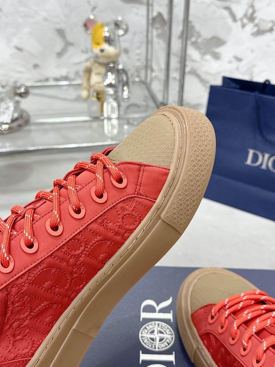 Dior B33 Oblique Jacquard Sneakers, Limited Edition Snake Year, Coral 6 a1729465919051 7744