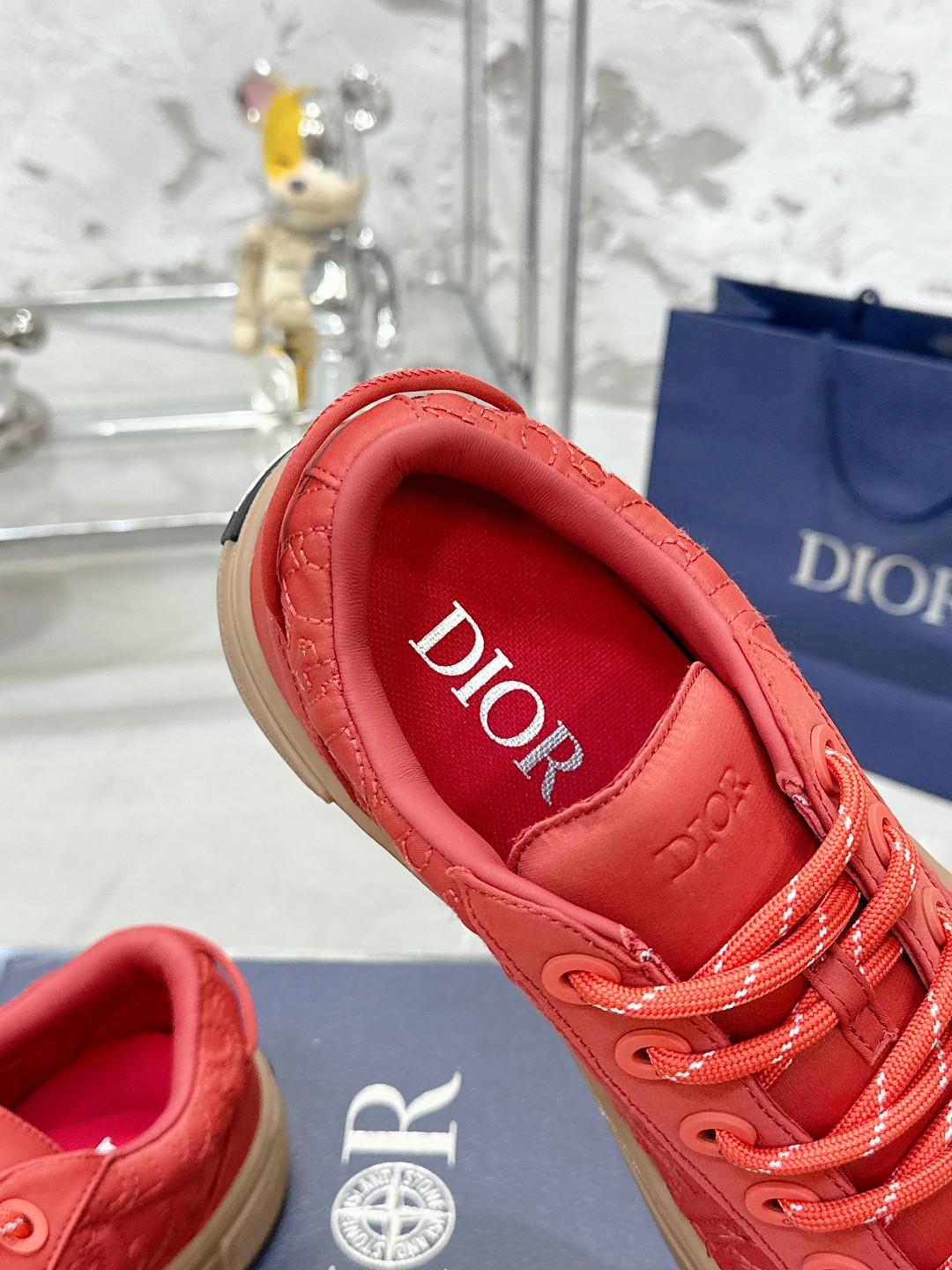 Dior B33 Oblique Jacquard Sneakers, Limited Edition Snake Year, Coral 7 a1729465919089 6411