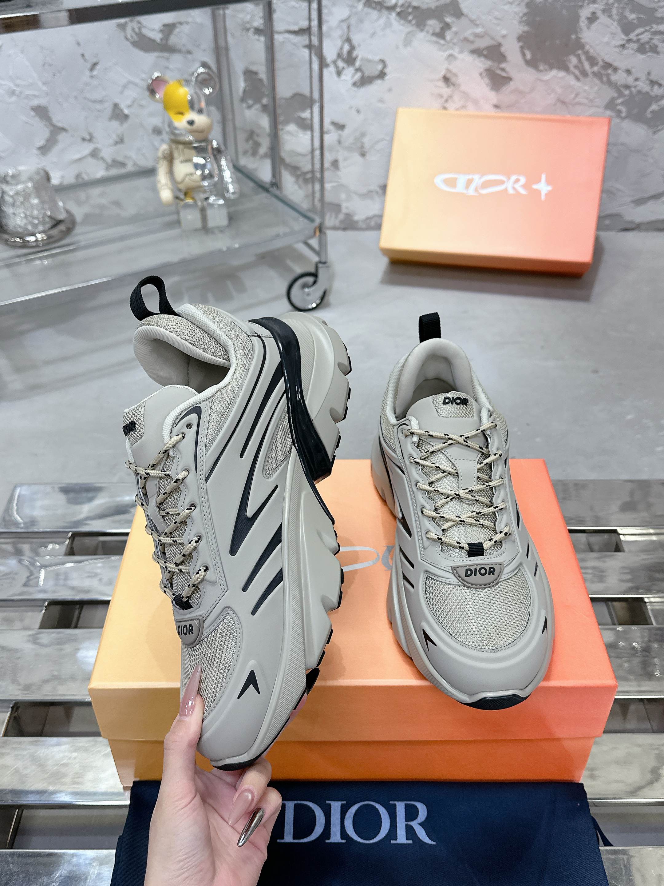 Dior B44 Blade シリーズ カップル スポーツシューズ 厚底デザイン