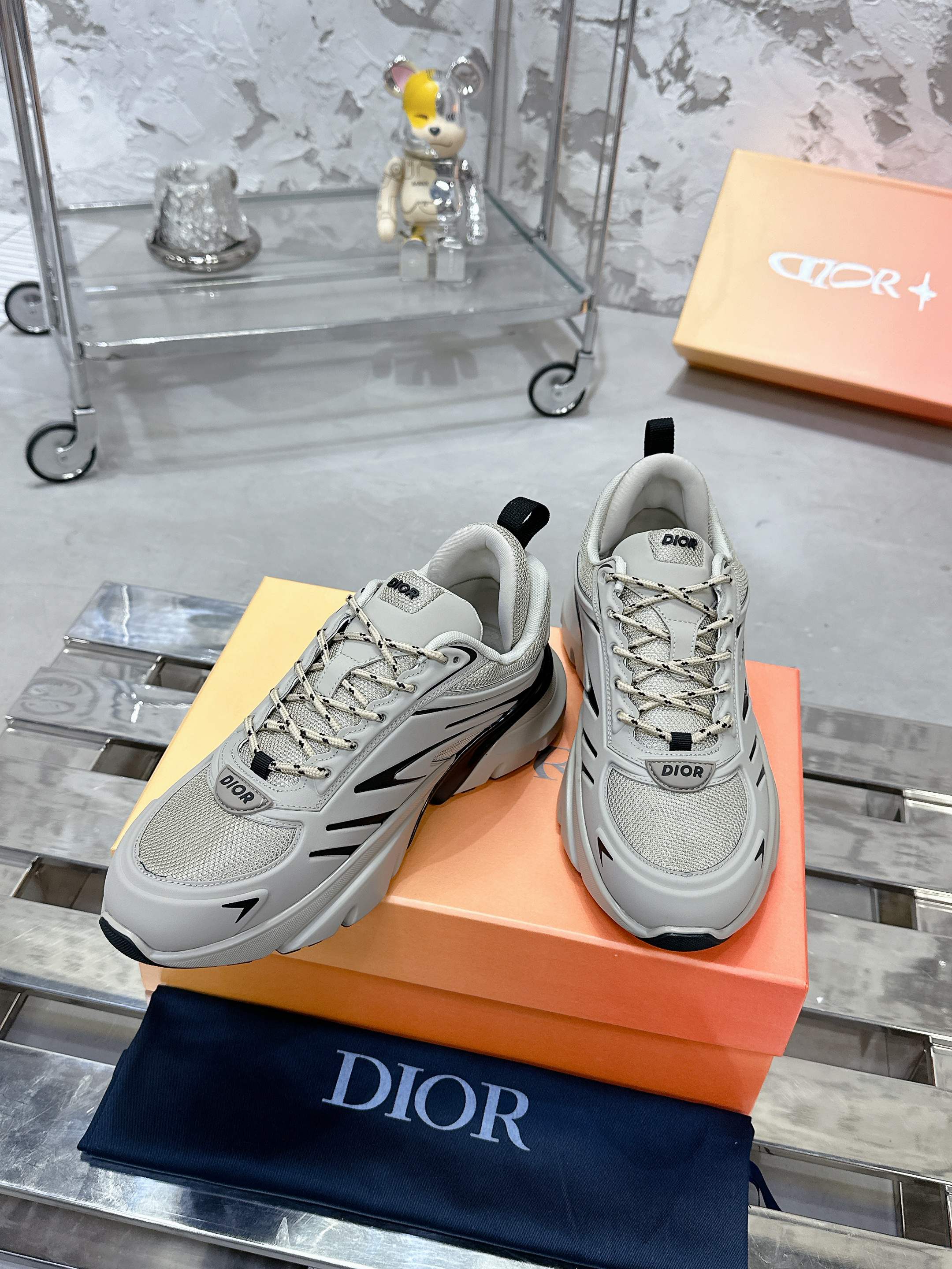 Dior B44 Blade シリーズ カップル スポーツシューズ 厚底デザイン