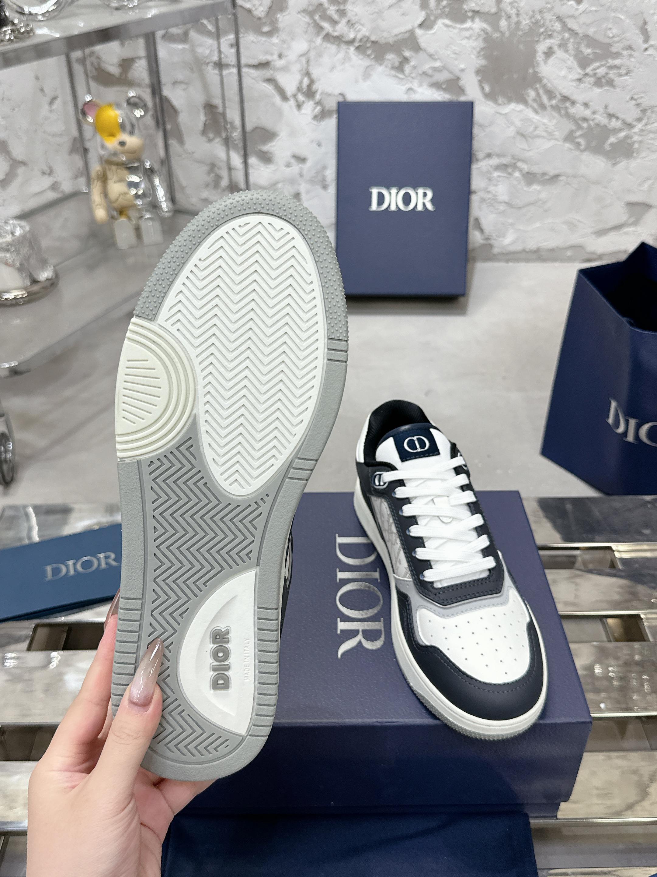 Dior B27シリーズ カップル向け 老花 石頭纹 スポーツシューズ