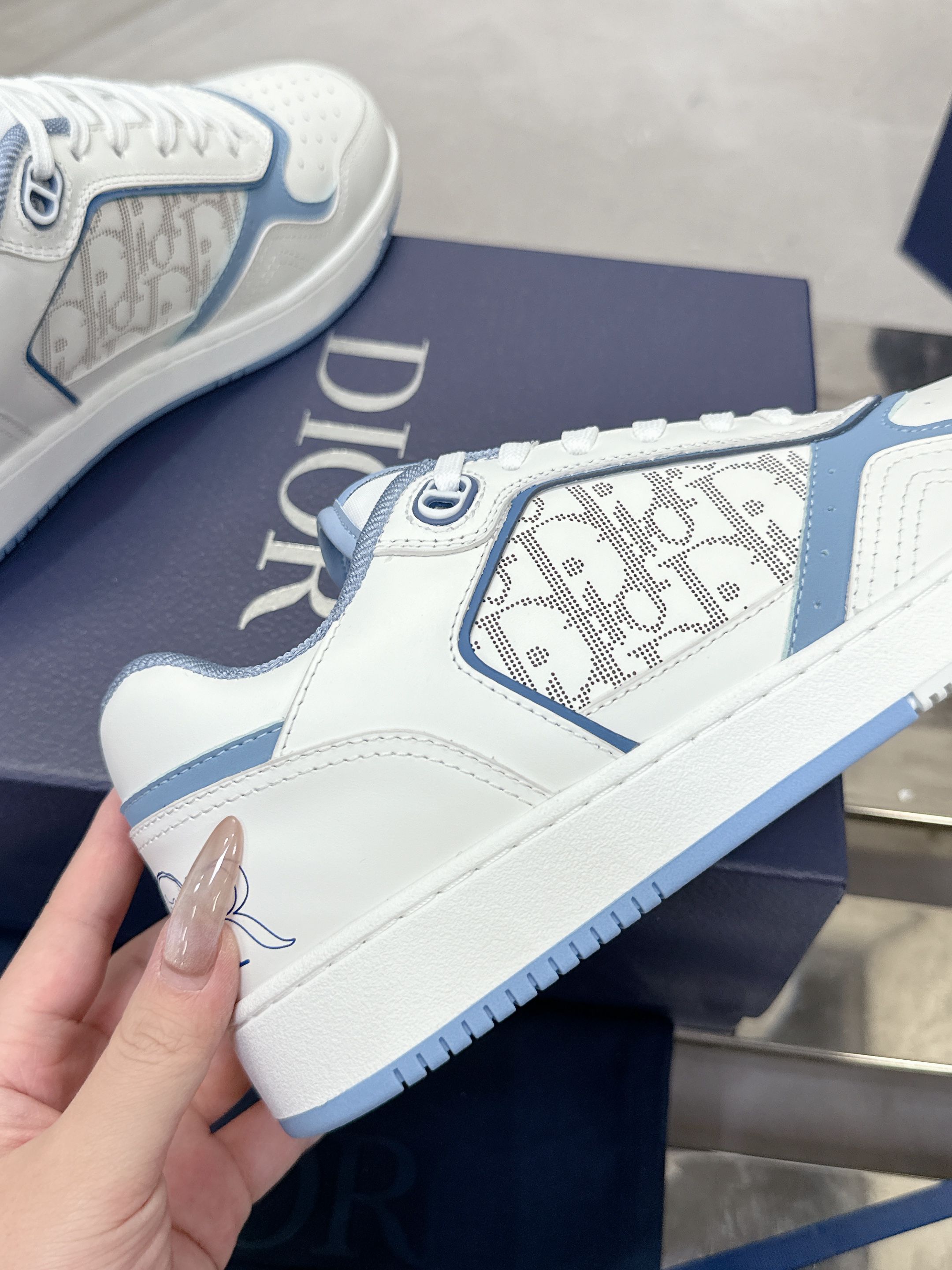 Dior B27シリーズ カップル用 老花石頭纹 スニーカー