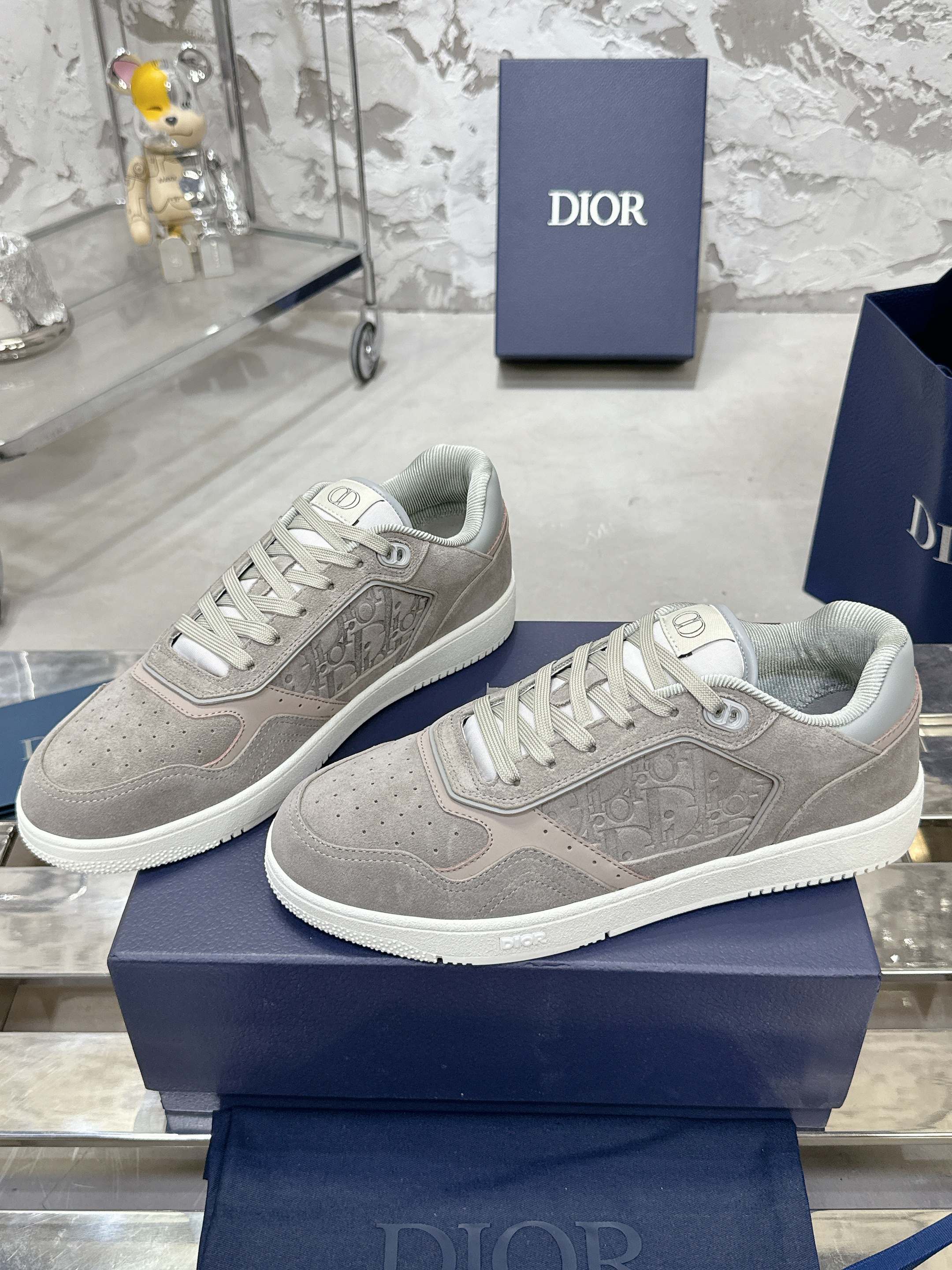 Dior B27シリーズ 情侣款 老花 石头纹 休闲 スニーカー