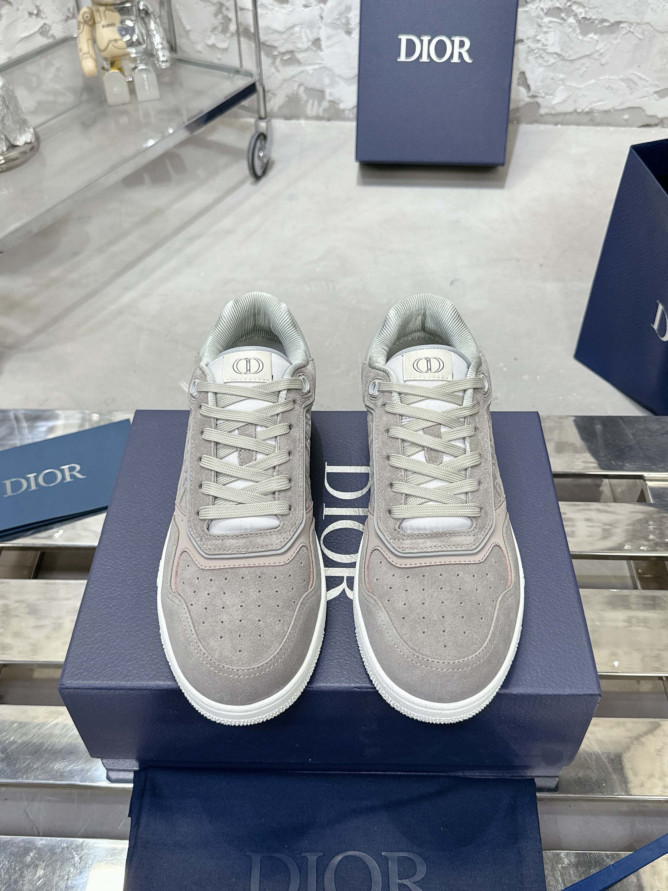 Dior B27シリーズ 情侣款 老花 石头纹 休闲 スニーカー