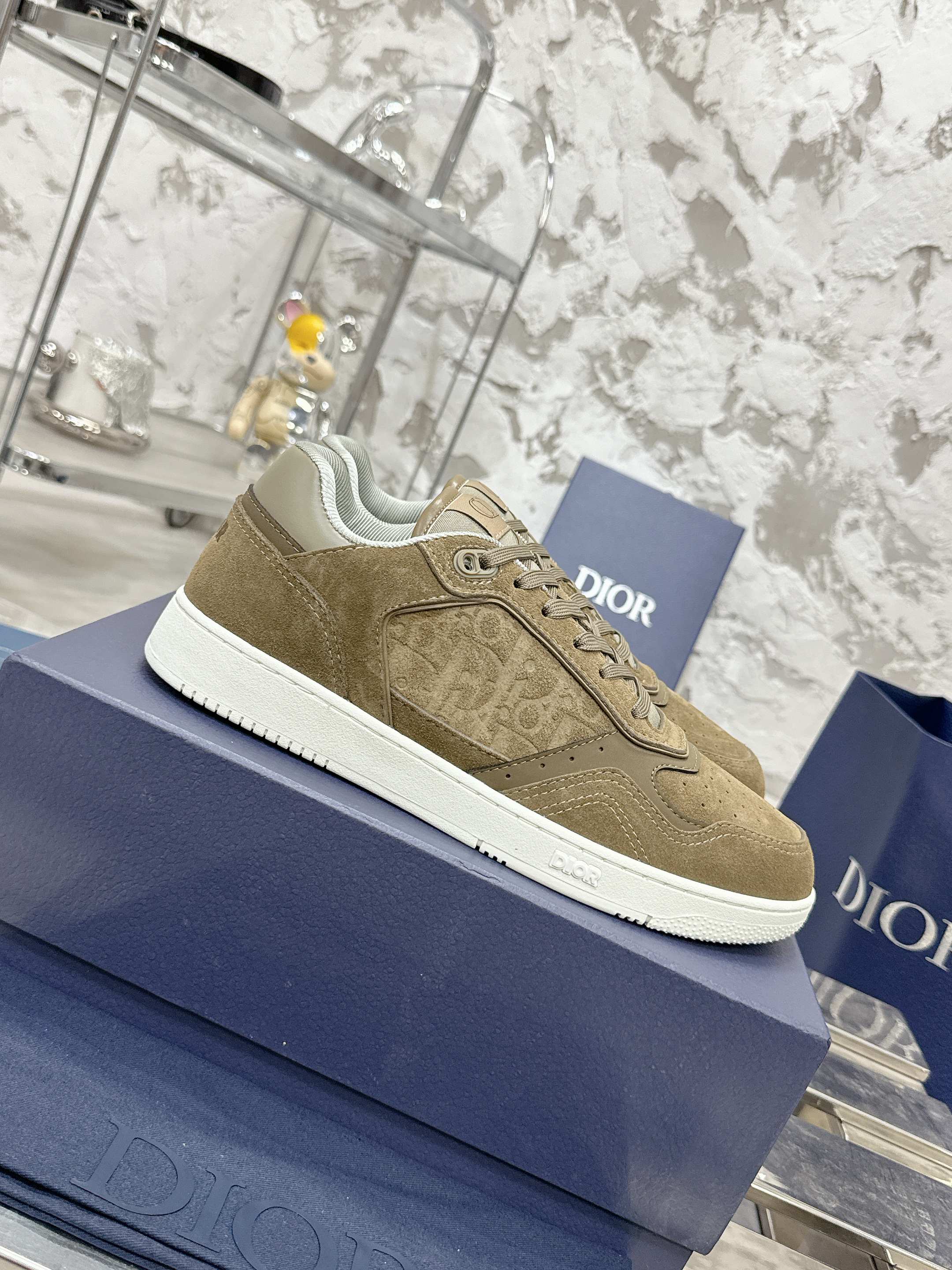 Dior B27 休闲运动鞋 カップル向け 老花石头纹