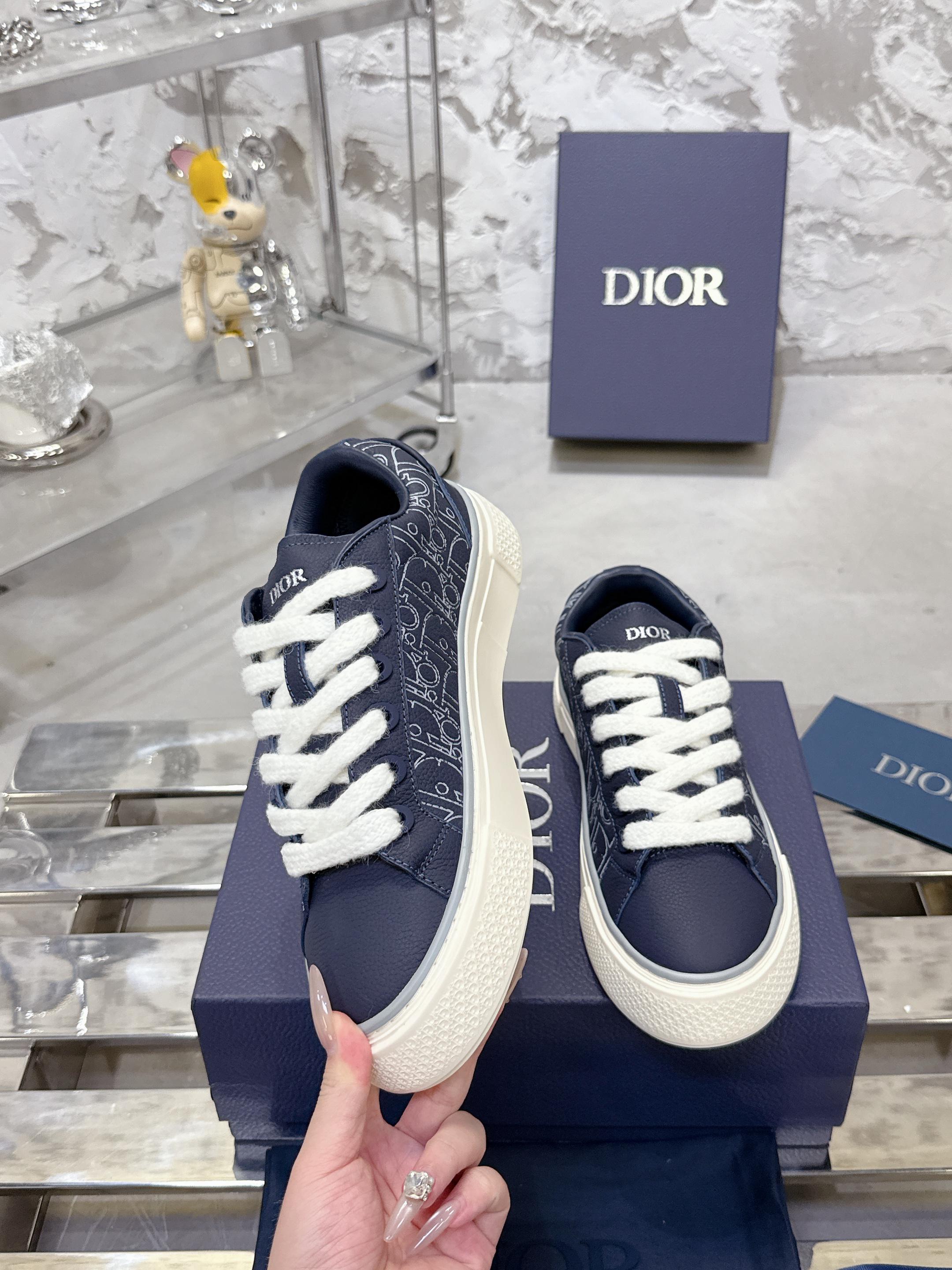 Dior B33シリーズ カップル用休闲板鞋 プレミアムグレー