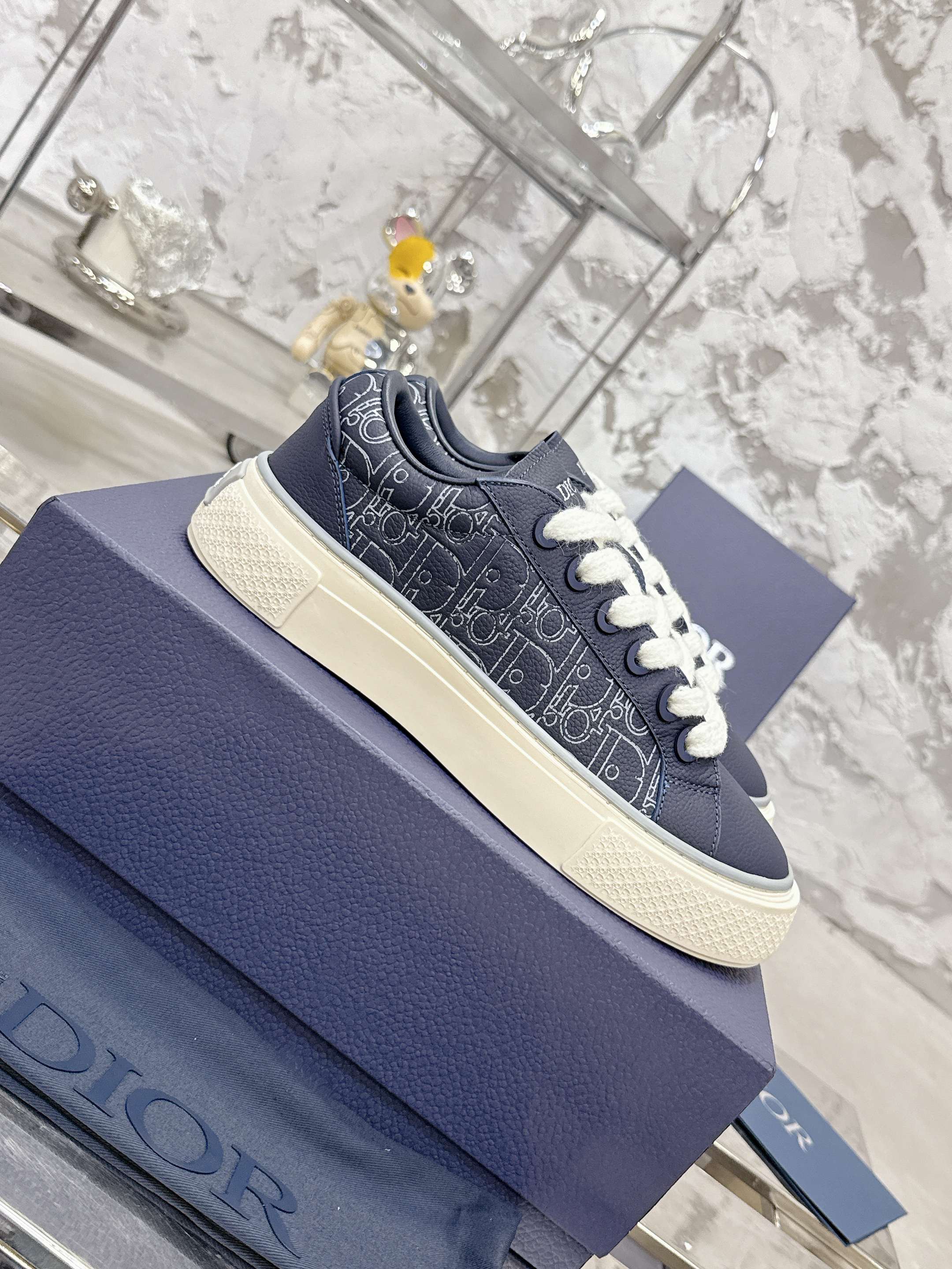 Dior B33シリーズ カップル用休闲板鞋 プレミアムグレー