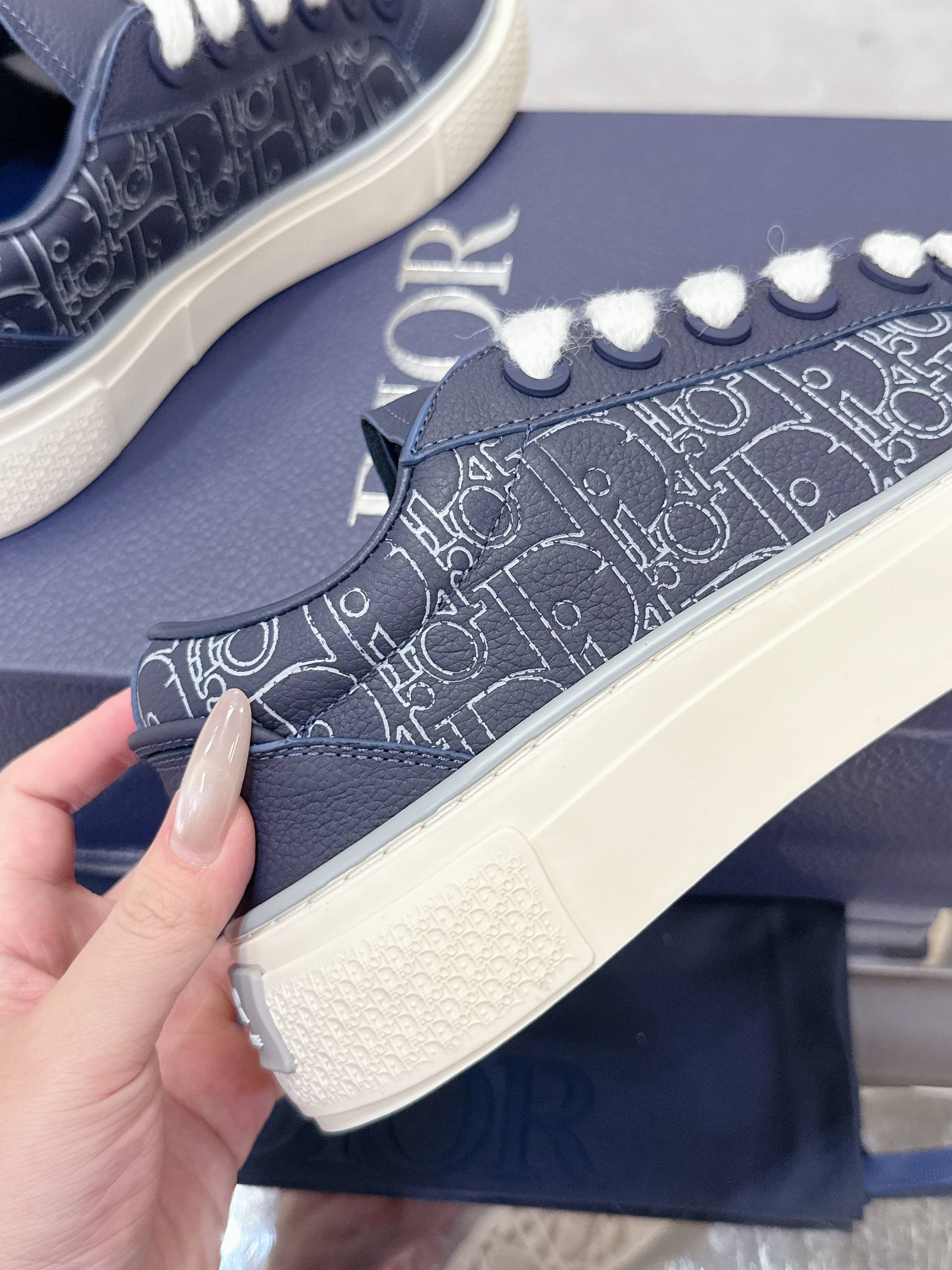 Dior B33シリーズ カップル用休闲板鞋 プレミアムグレー