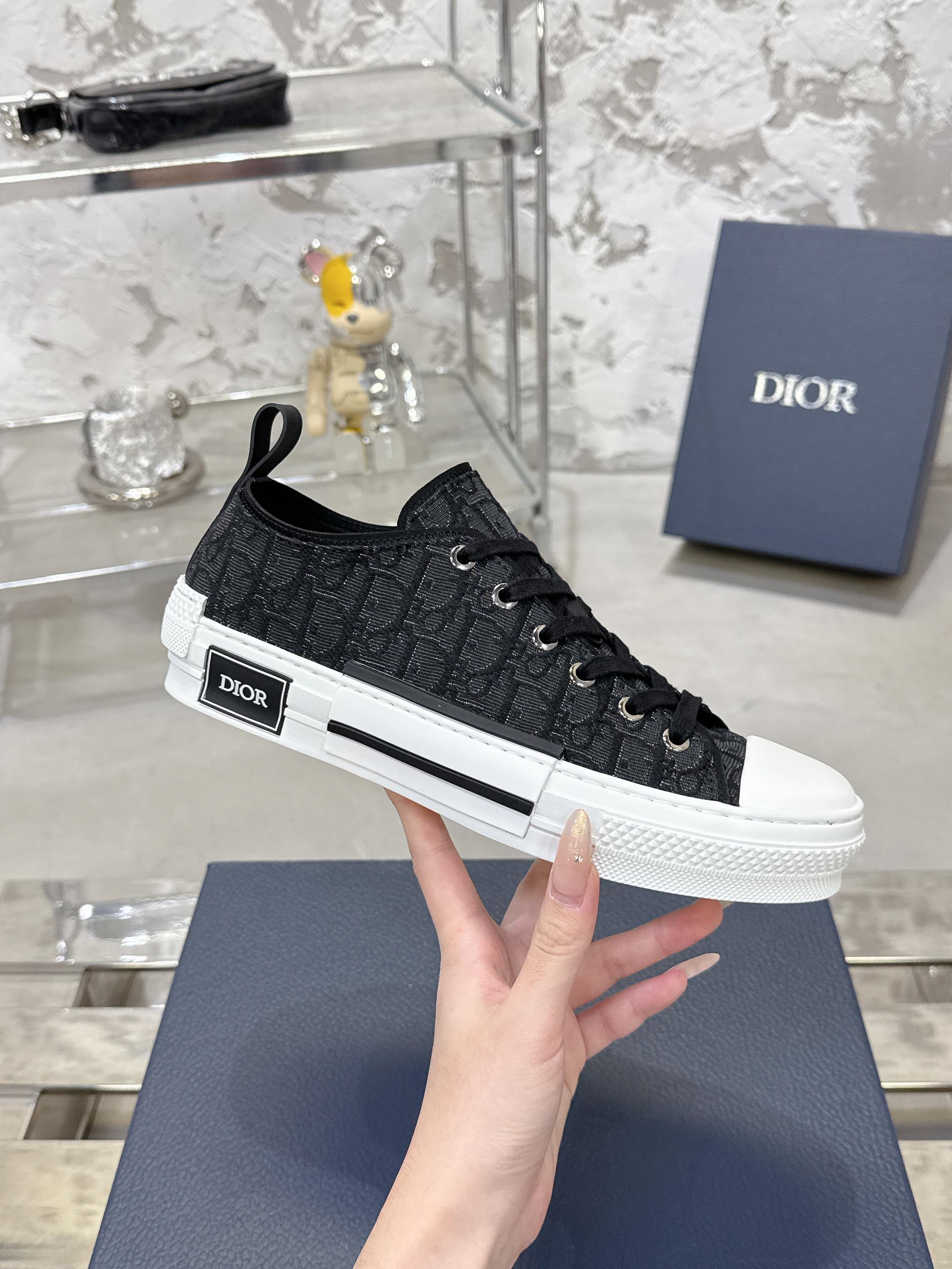 Dior B23 高級カジュアルスニーカー - Obliqueプリントデザイン