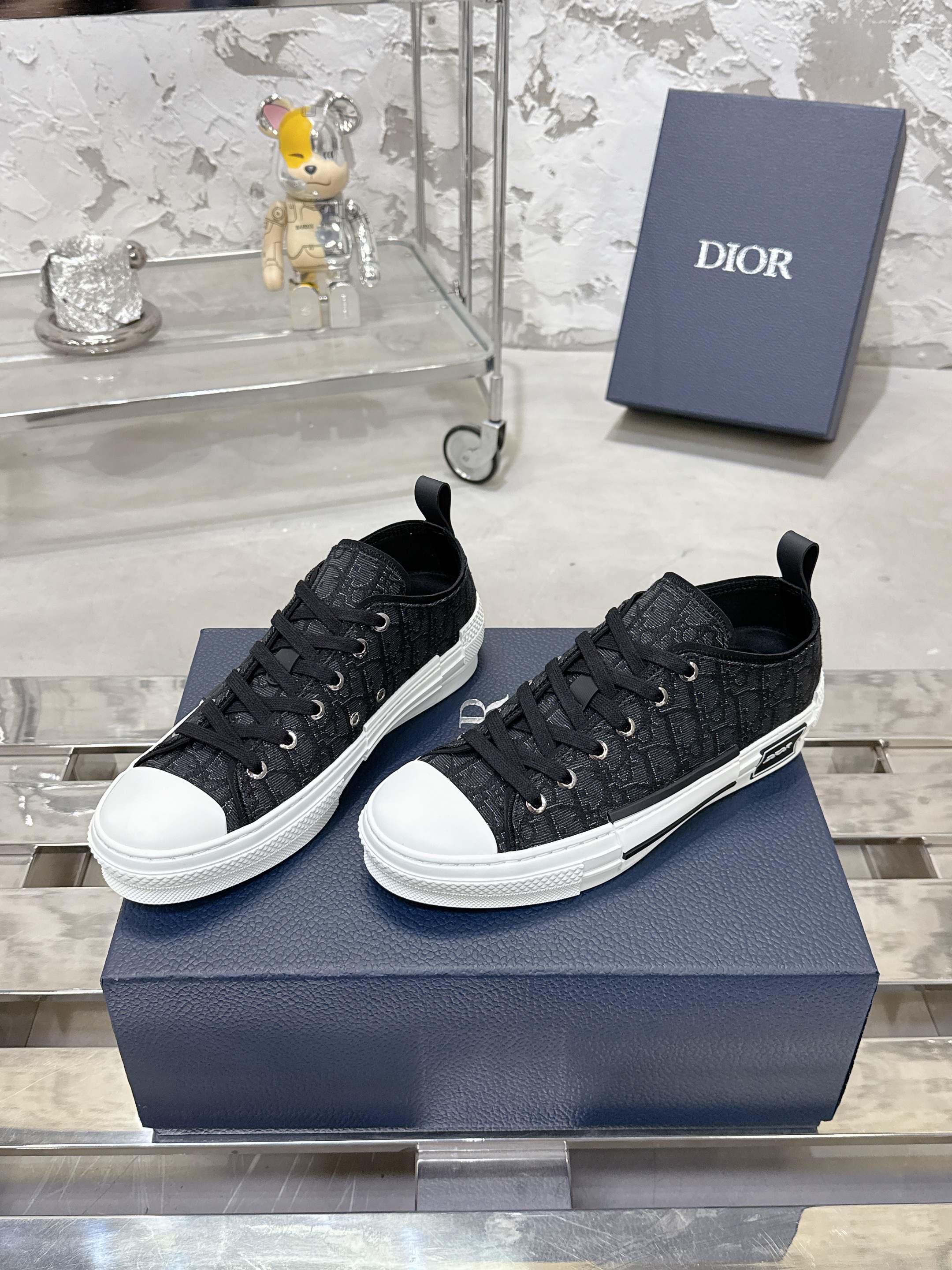 Dior B23 高級カジュアルスニーカー - Obliqueプリントデザイン