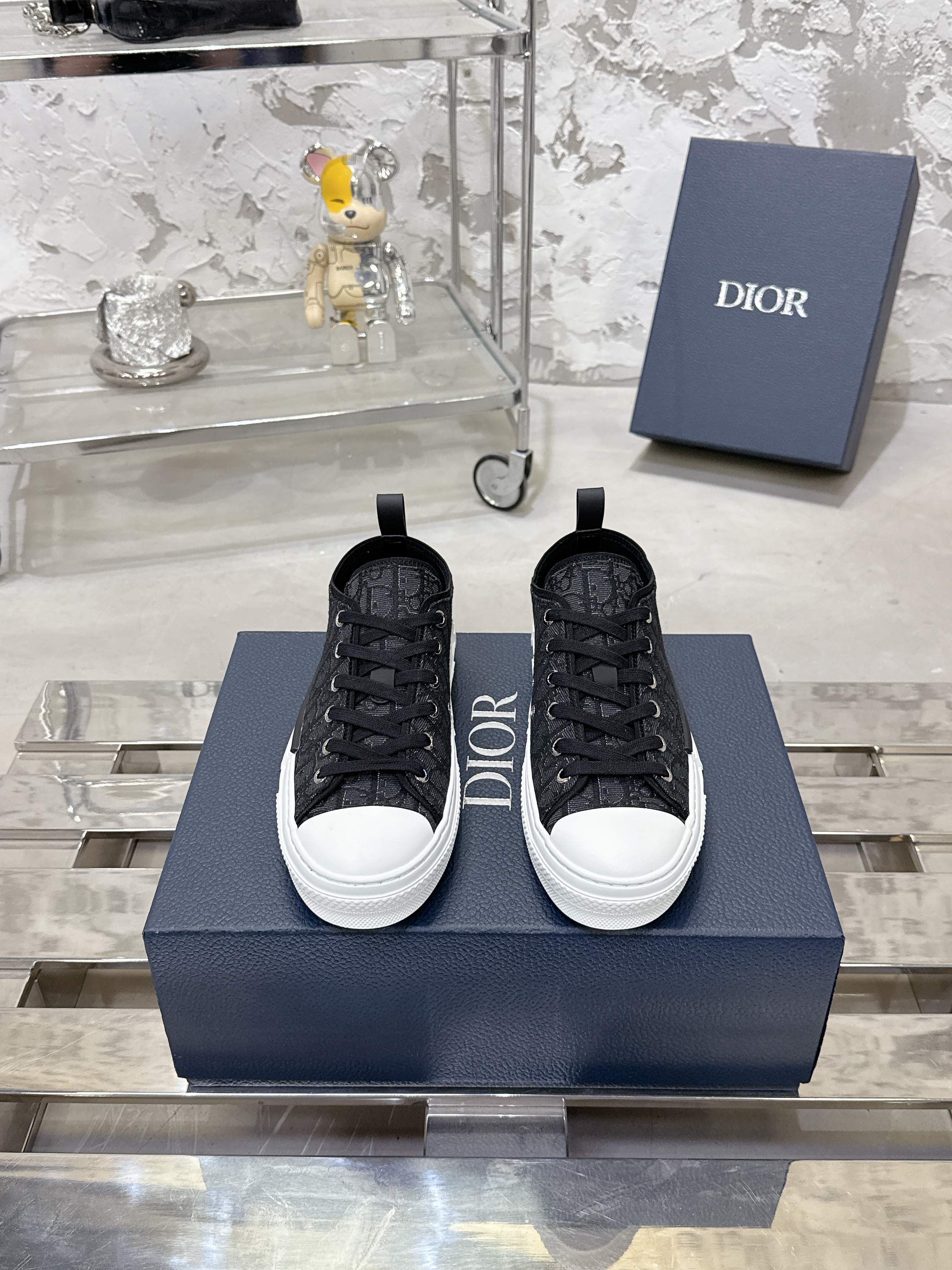 Dior B23 高級カジュアルスニーカー - Obliqueプリントデザイン
