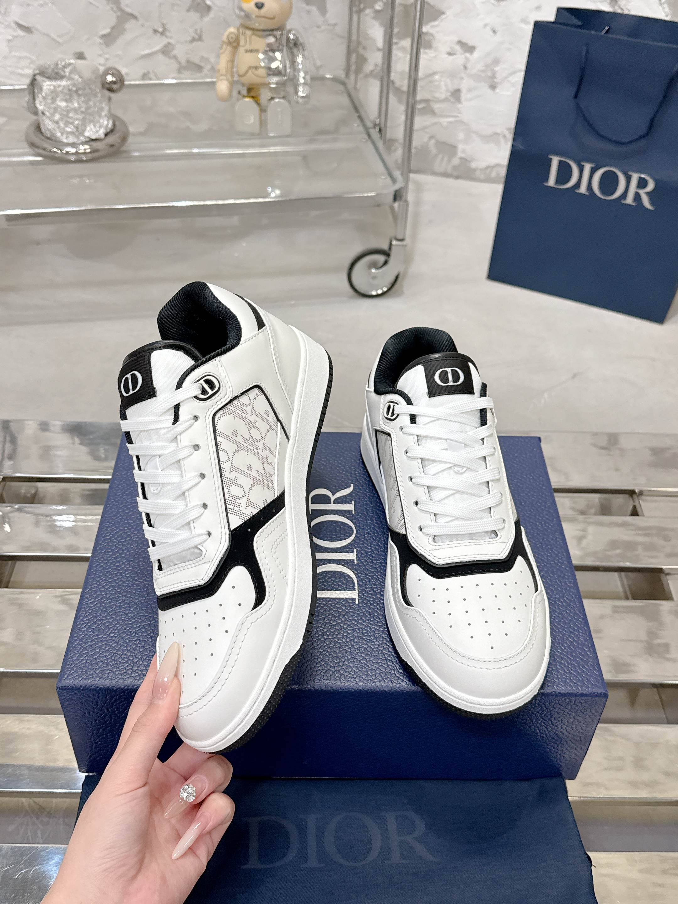 Dior B27シリーズ カップル用 老花 石頭纹 スニーカー