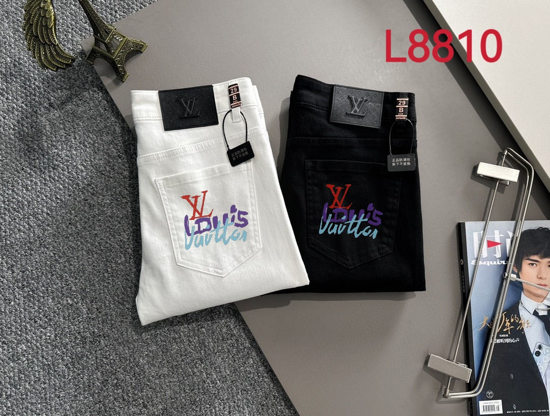 Louis Vuitton LV2025四季款修身牛仔裤长裤 采用进口客供日本Denim平纹棉质牛仔面料梭织生产