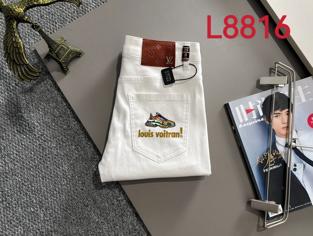 Louis Vuitton LV2025四季款修身牛仔裤长裤 采用进口客供日本Denim平纹棉质牛仔面料梭织生产