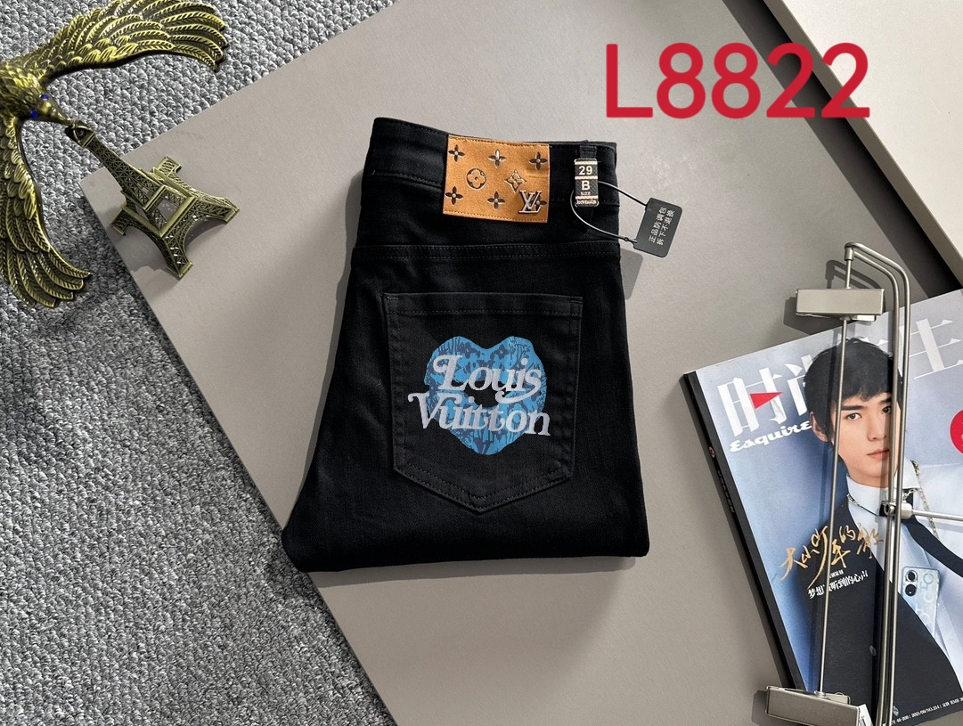 Louis Vuitton LV2025四季款修身牛仔裤长裤 采用进口客供日本Denim平纹棉质牛仔面料梭织生产