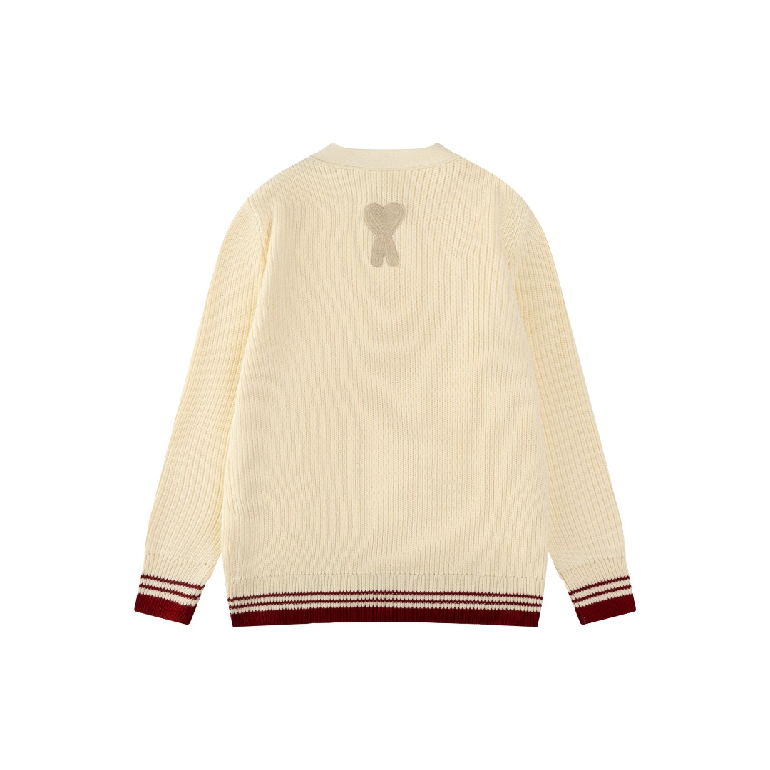 “Ami 2024s V-Collar Vest: Market Version 1 – Customizable Classic Logo, Wool Blend” - 图片 2