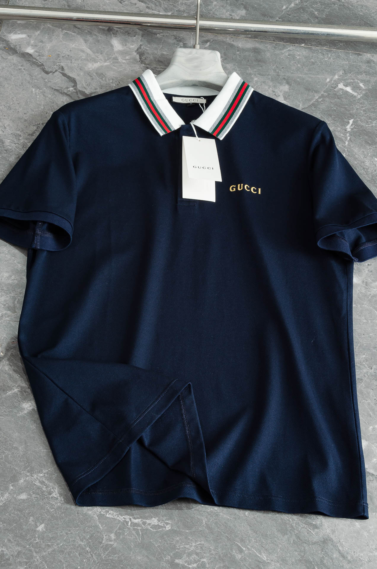 Gucc*i. 古驰2025//男士商务休闲纯色翻领短袖POLO衫#客供进口100%珠地棉面料，甄选上等