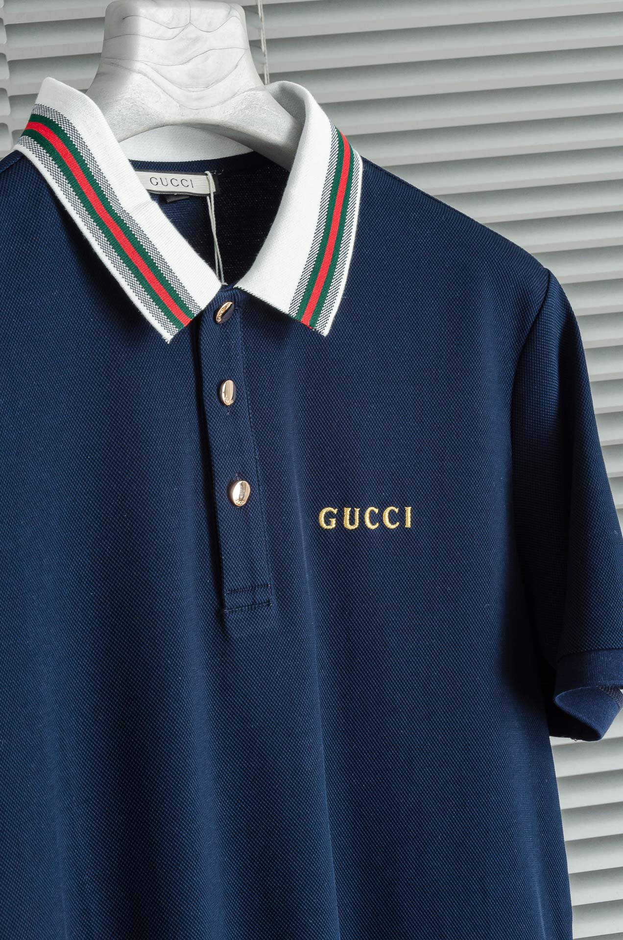 Gucc*i. 古驰2025//男士商务休闲纯色翻领短袖POLO衫#客供进口100%珠地棉面料，甄选上等