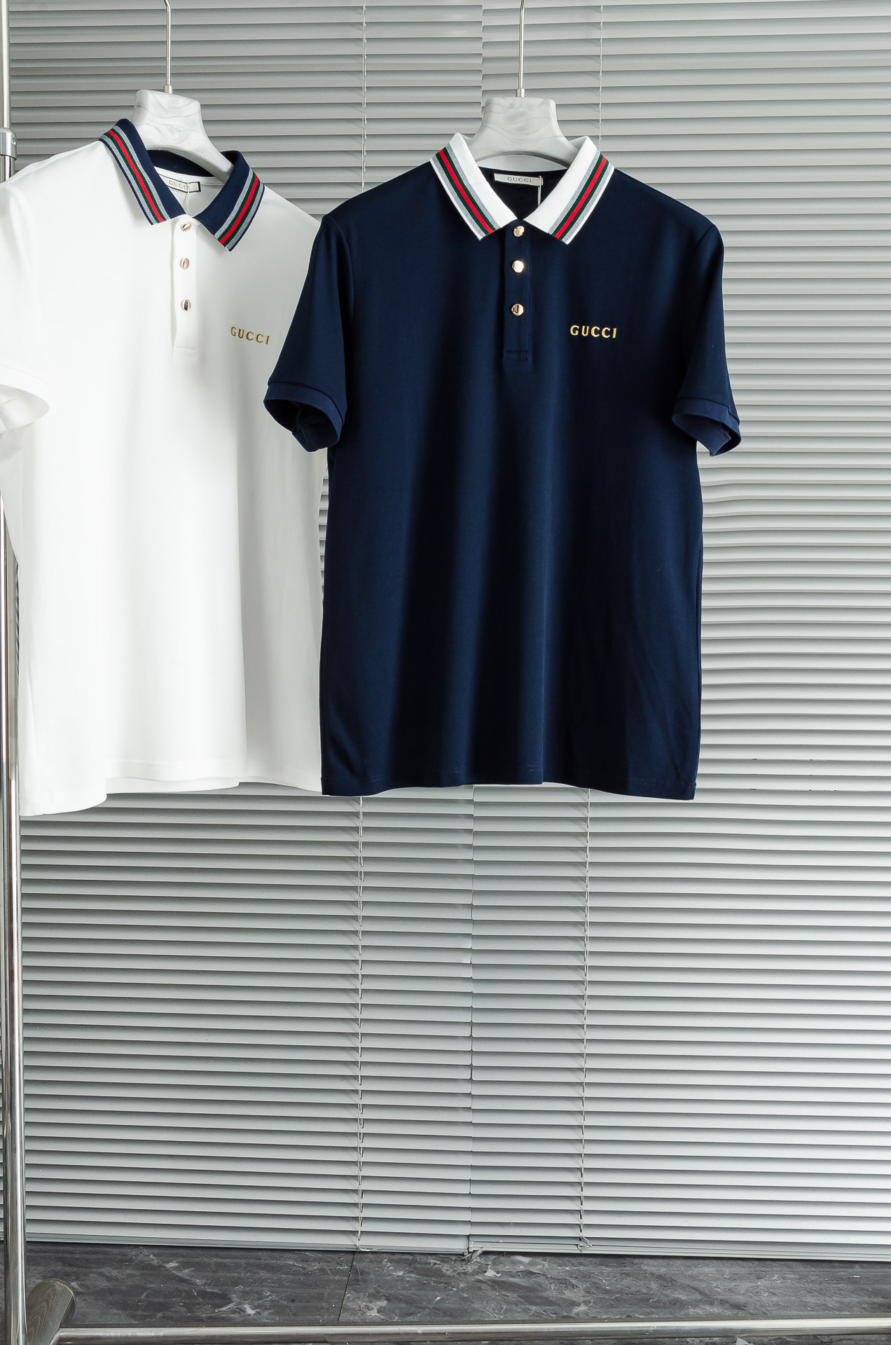 Gucc*i. 古驰2025//男士商务休闲纯色翻领短袖POLO衫#客供进口100%珠地棉面料，甄选上等