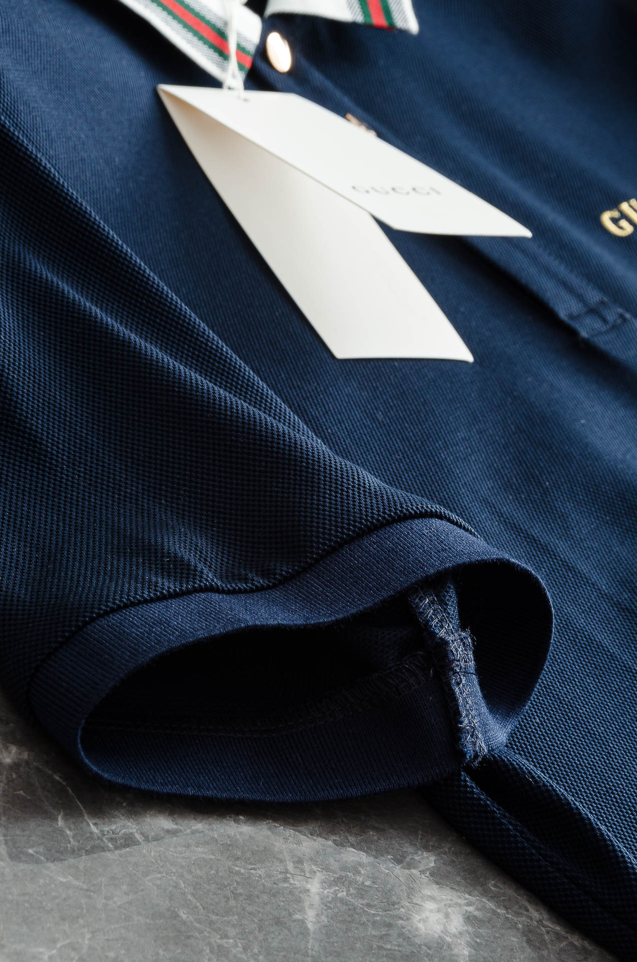 Gucc*i. 古驰2025//男士商务休闲纯色翻领短袖POLO衫#客供进口100%珠地棉面料，甄选上等