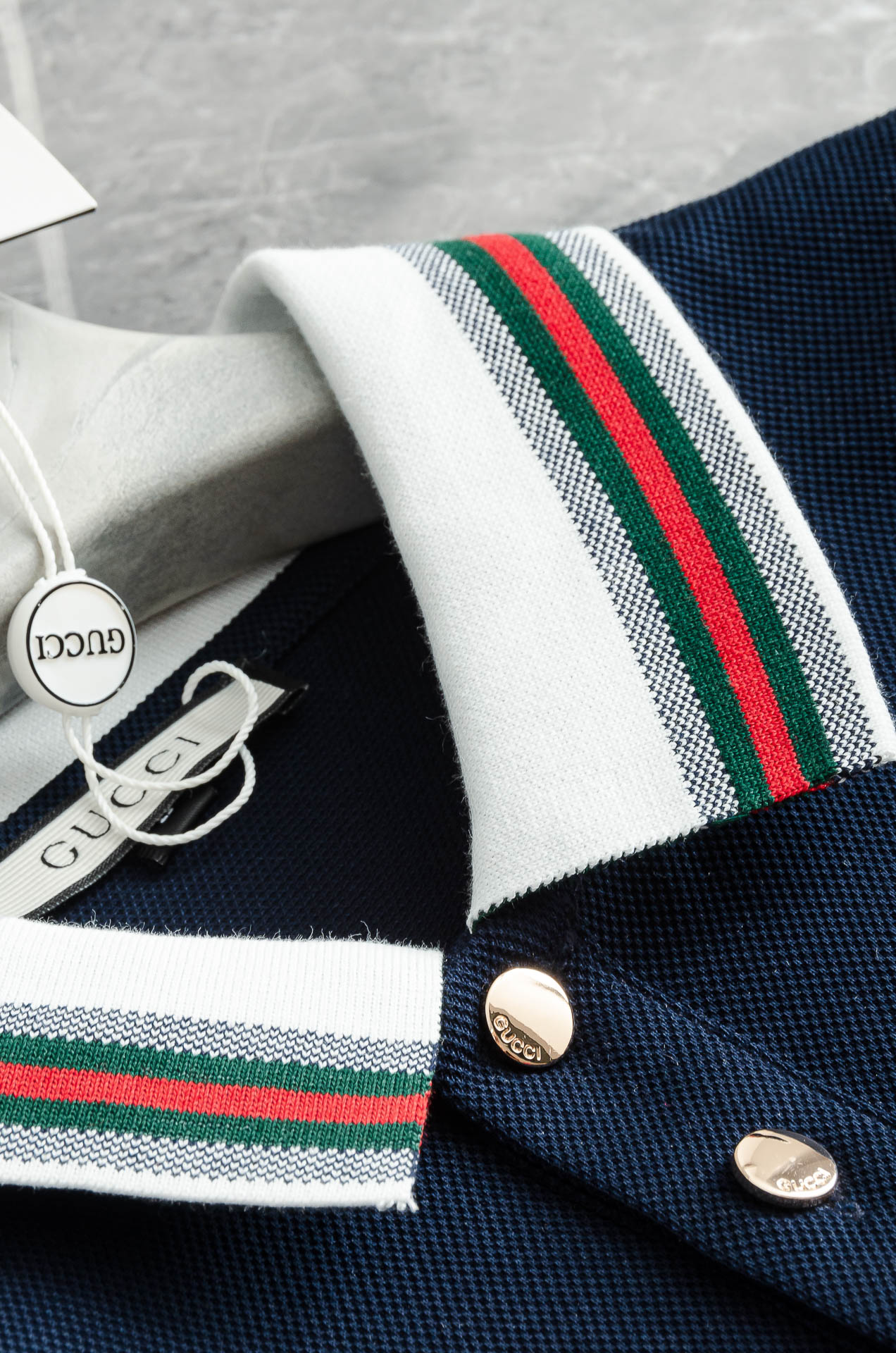 Gucc*i. 古驰2025//男士商务休闲纯色翻领短袖POLO衫#客供进口100%珠地棉面料，甄选上等