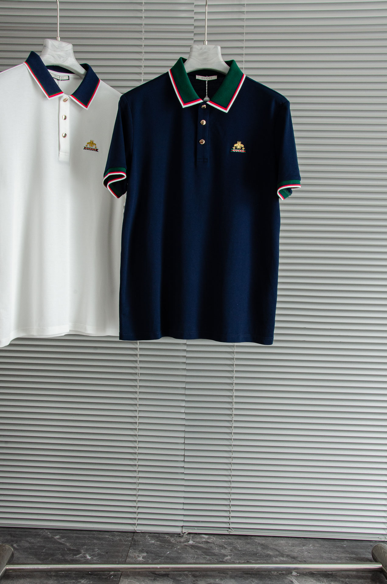 Gucc*i. 古驰2025//男士商务休闲纯色翻领短袖POLO衫#客供进口100%珠地棉面料，甄选上等