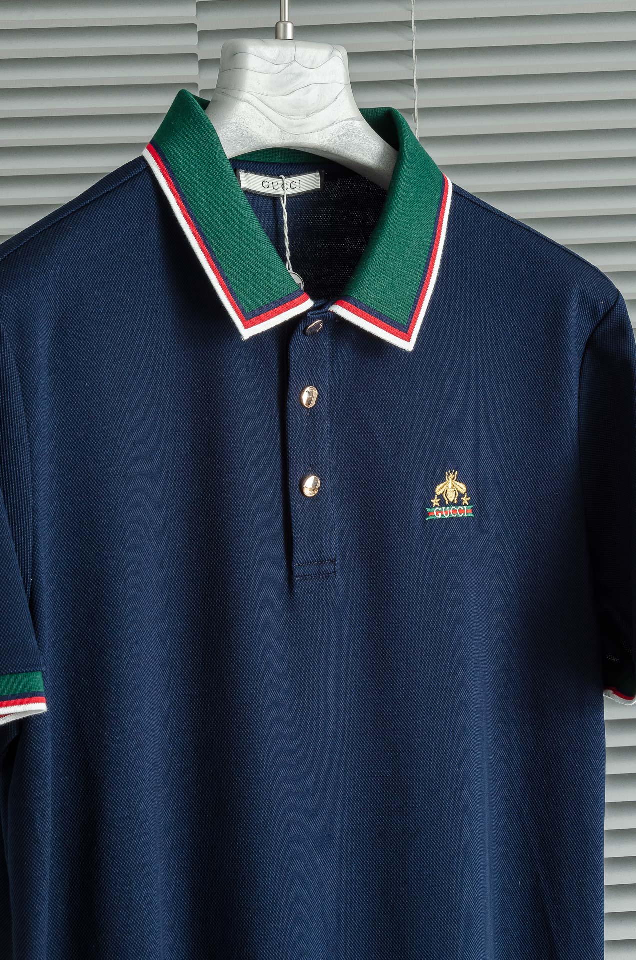 Gucc*i. 古驰2025//男士商务休闲纯色翻领短袖POLO衫#客供进口100%珠地棉面料，甄选上等