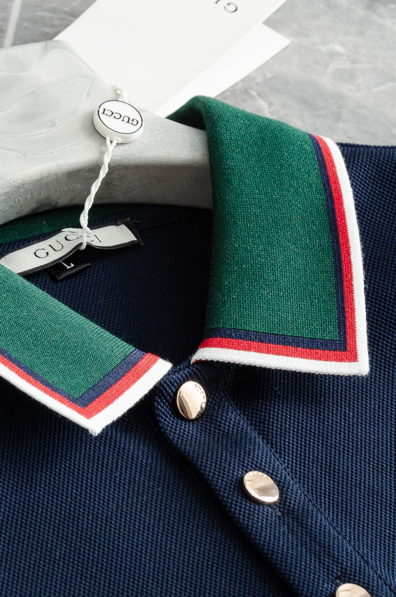 Gucc*i. 古驰2025//男士商务休闲纯色翻领短袖POLO衫#客供进口100%珠地棉面料，甄选上等