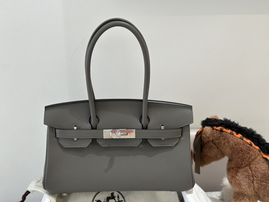 Replica perfetta
 Hermes Birkin Borse Borsette Grigio Tin Gray Hardware argento Mini