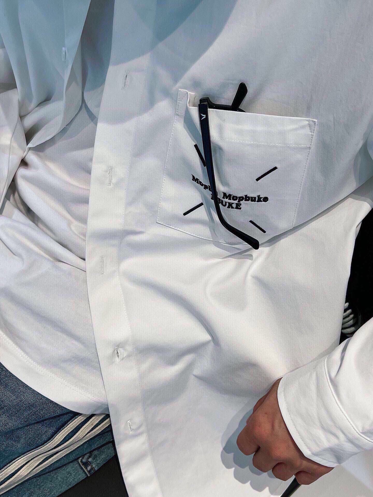 High-density Cotton Long Sleeve Shirt with Logo Embroidery and Stereo-printing Letters - 图片 5