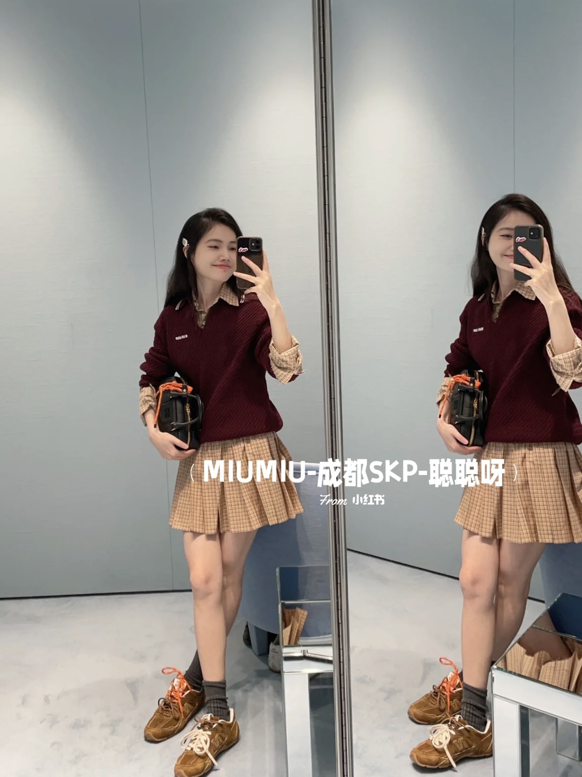 MiuMiu Ropa Jersey de punto Polo Borgoña Rojo Bordado Tejido Colección otoño – invierno Manga larga