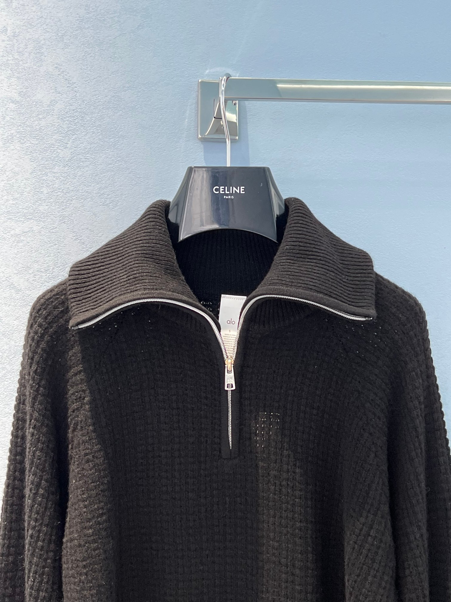 Effortless Chic Style: P920 Alo Waffgow Goo Shirt Dress with Half-Laze High-Collar Design - 图片 2