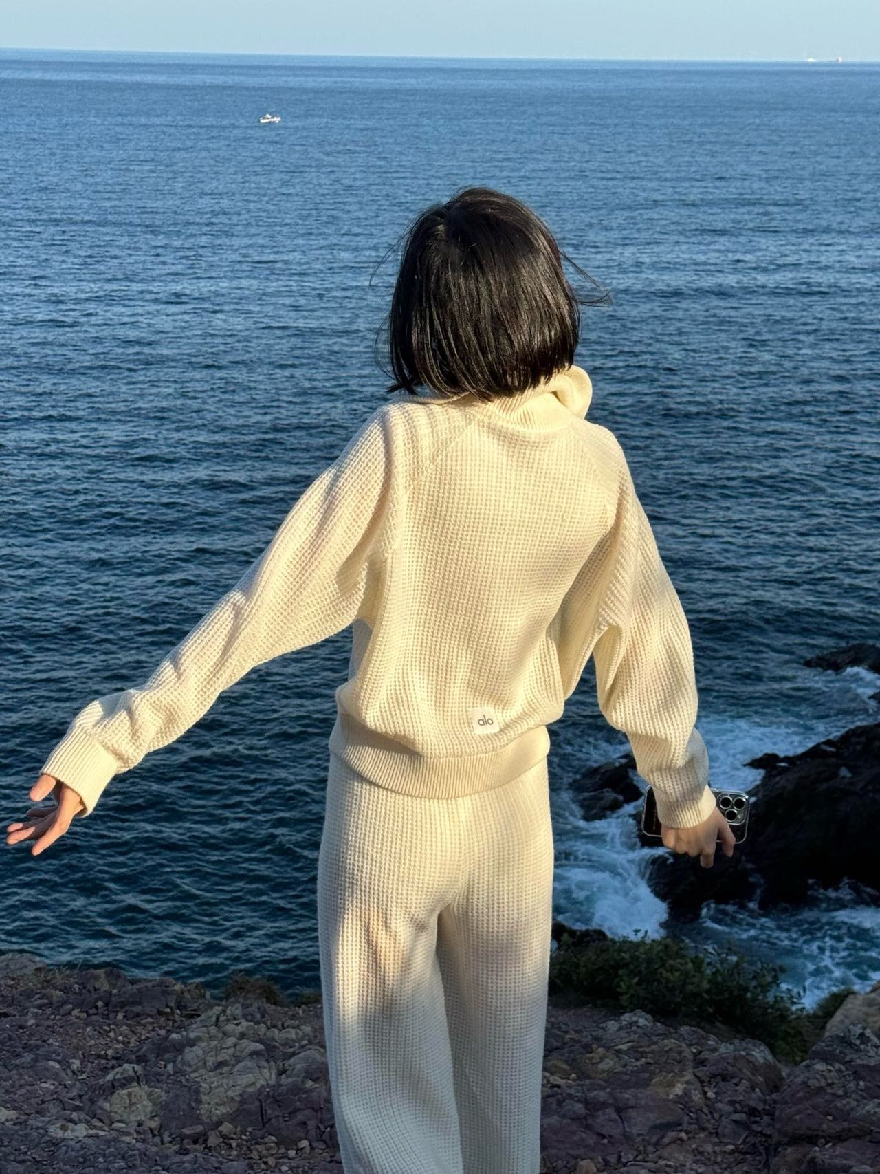 Comfortable High-Waist Waffle Knit Pants for Versatile Style from Home to Street - 图片 6