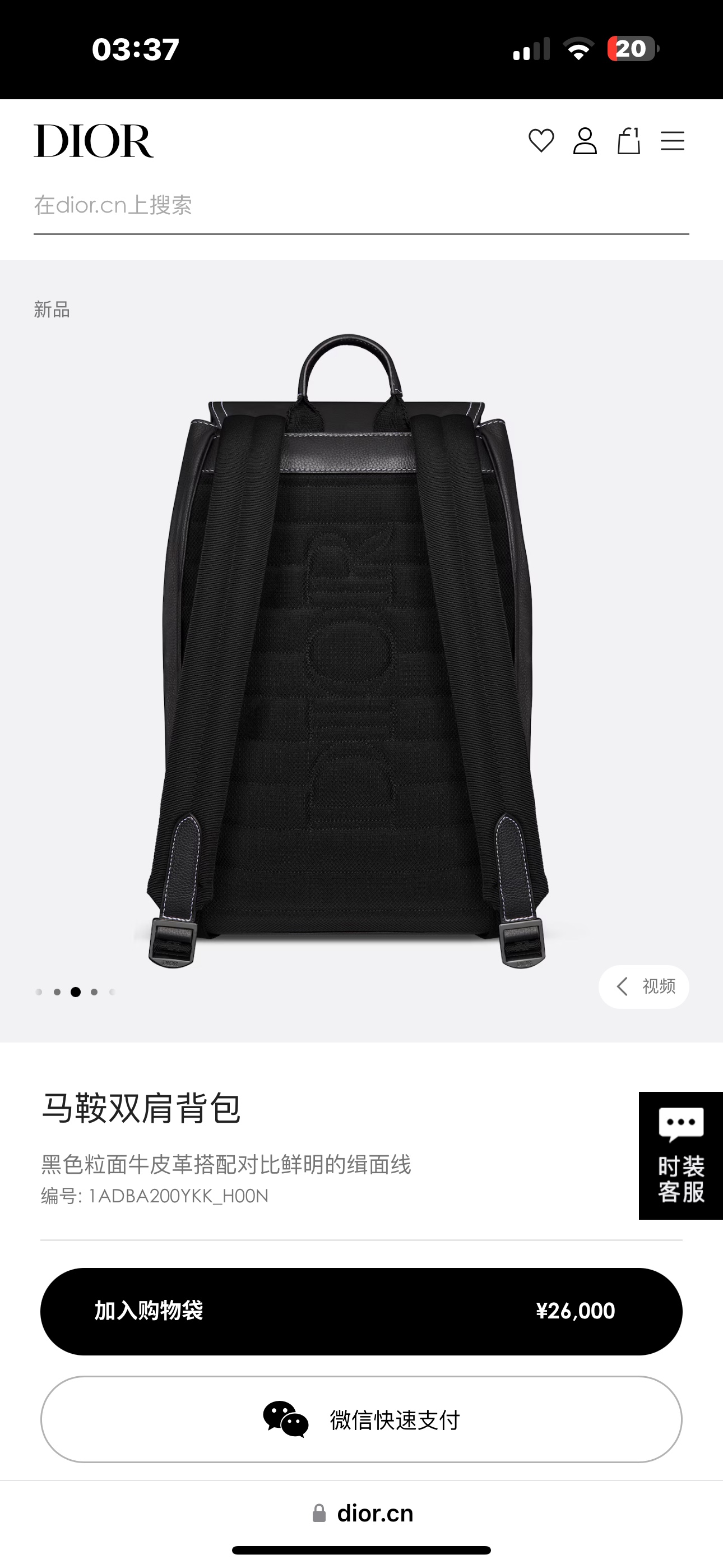 Dior Style Black Leather Backpack Bags detail image 7 from source 776415