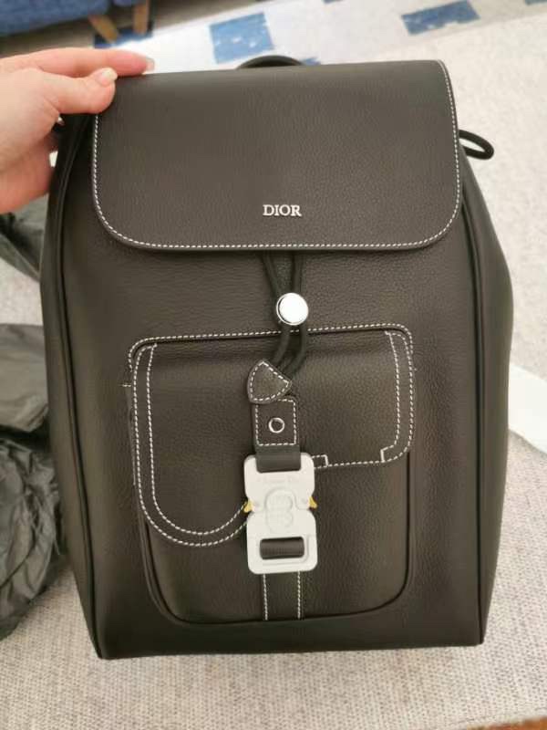 Dior Style Black Leather Backpack Bags detail image 1 from source 776415