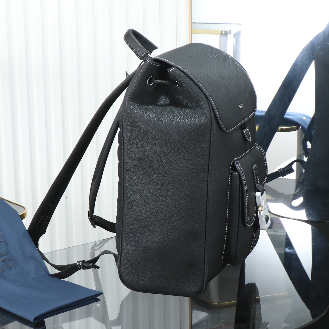 Dior Style Black Leather Backpack Bags detail image 2 from source 776414