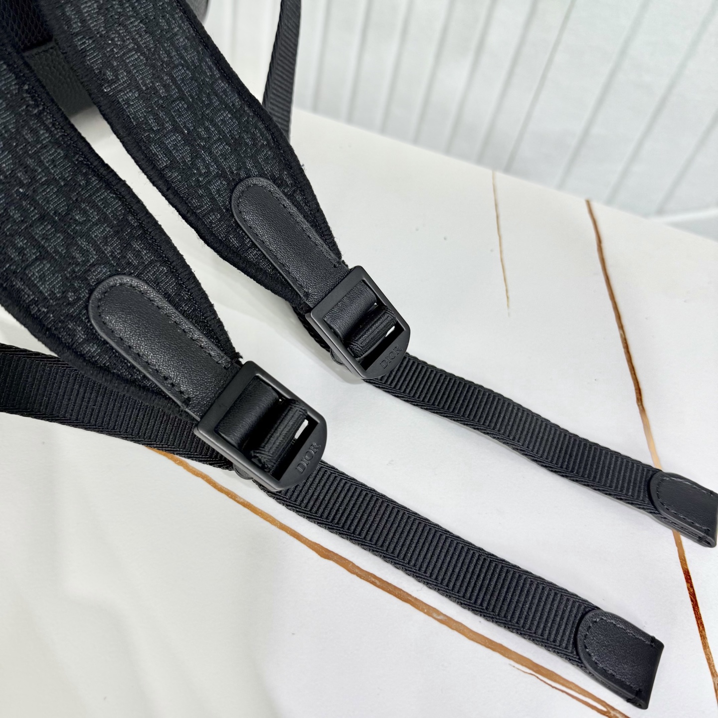 Dior Style Black Leather Backpack Bags detail image 8 from source 776394