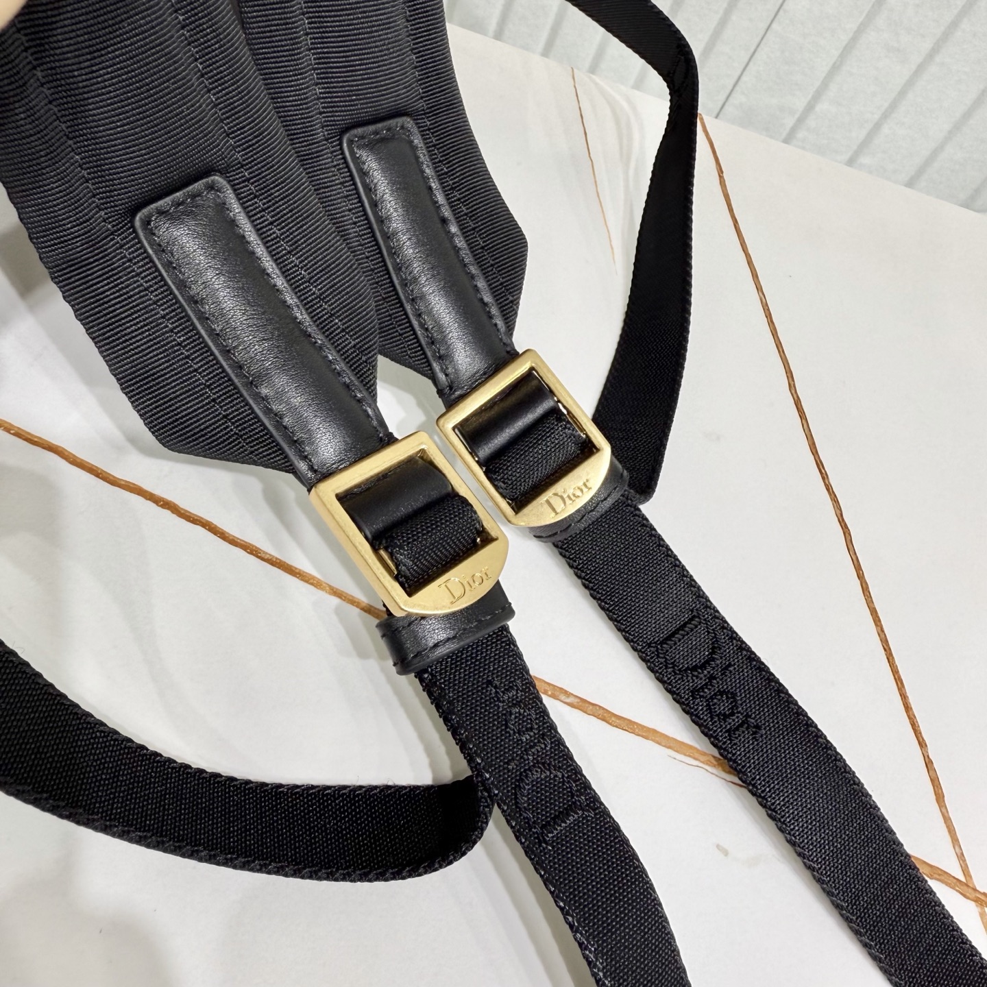Dior Style Brown Leather Backpack Bags detail image 7 from source 776395