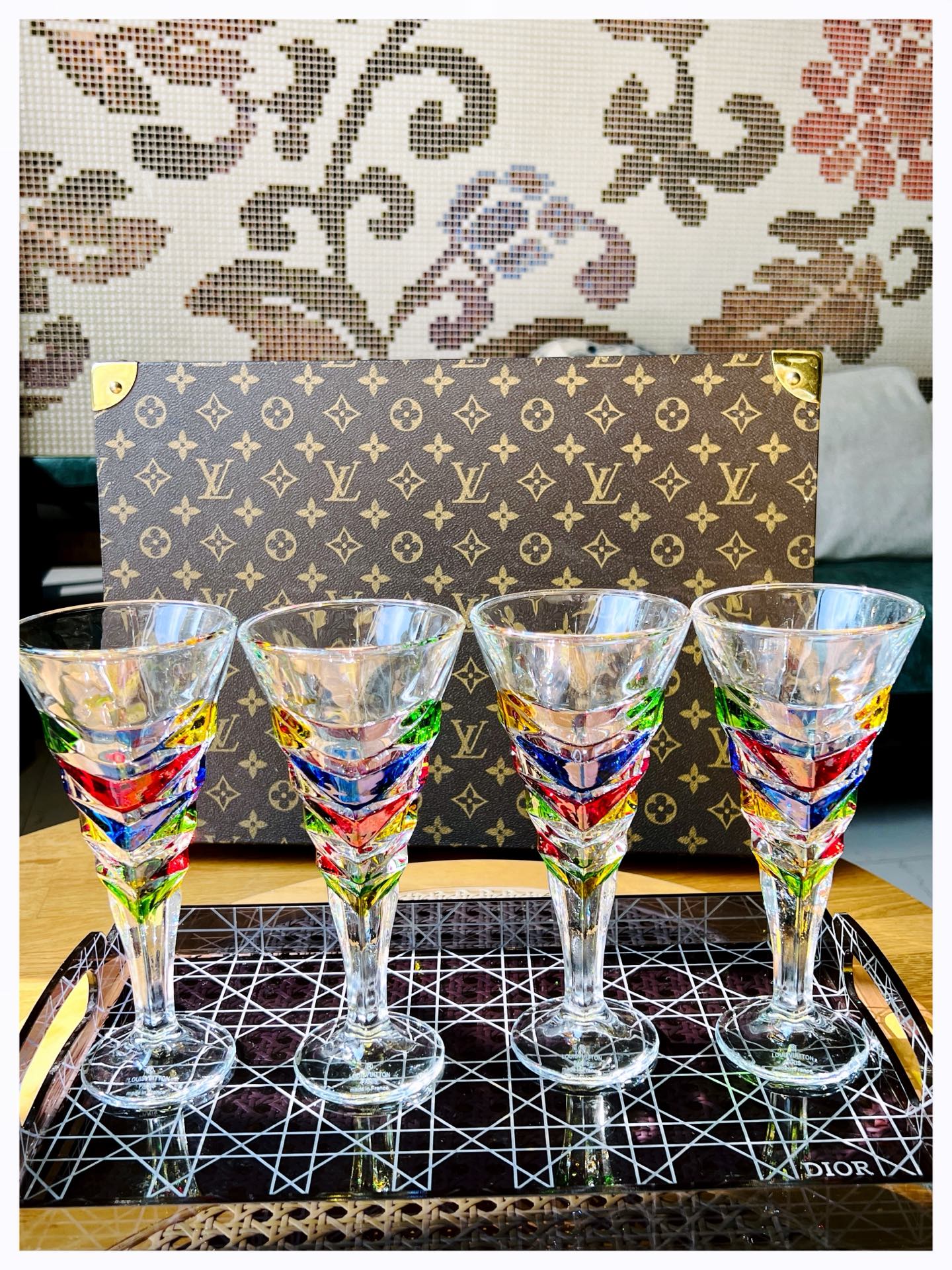 Louis Vuitton Limited Edition Crystal Glasses - Set of 4, 300ml Capacity