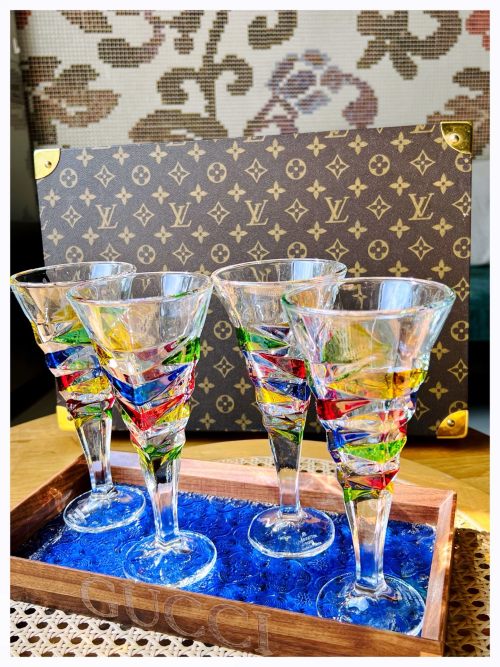 Products 4 Louis Vuitton Limited Edition Crystal Handcrafted Wine Glasses - Set of 4