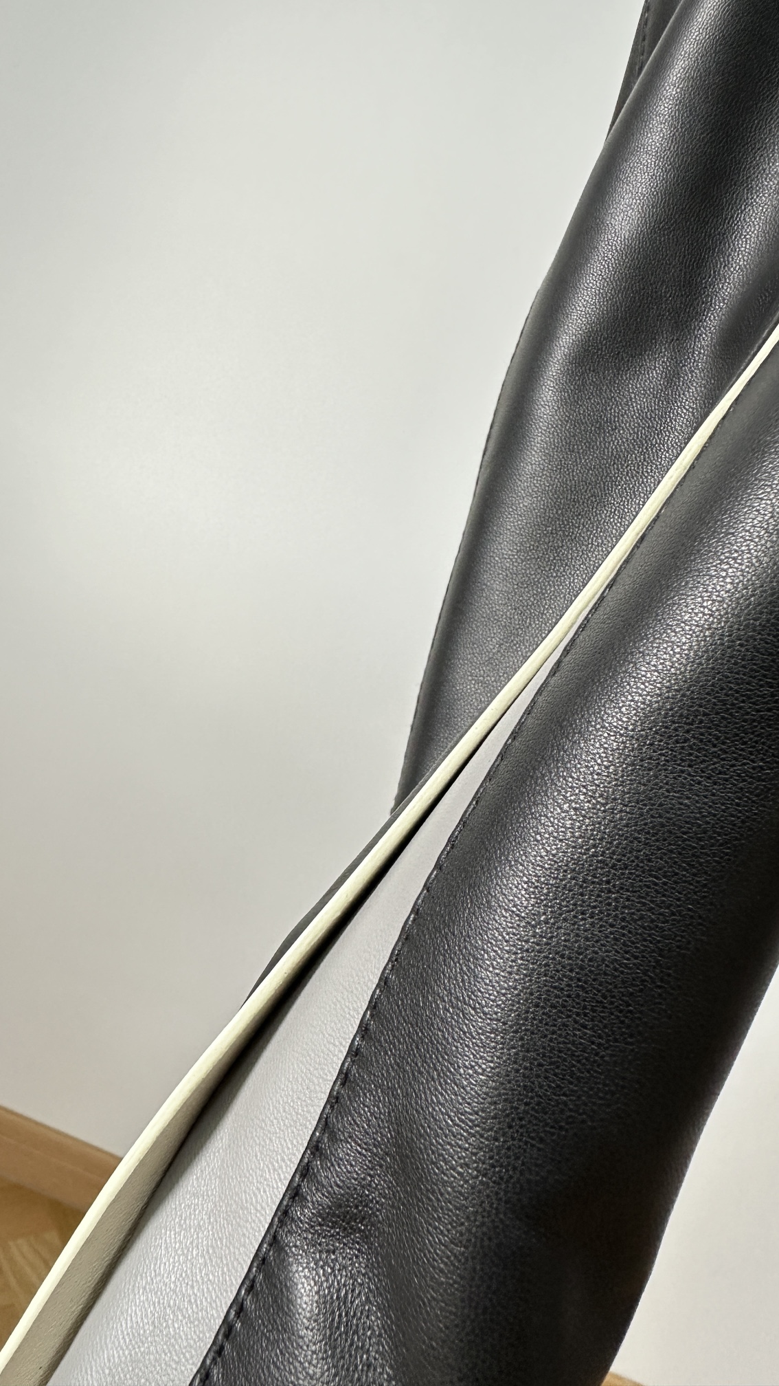 Hermès Striped Sleeve Black Leather Jacket