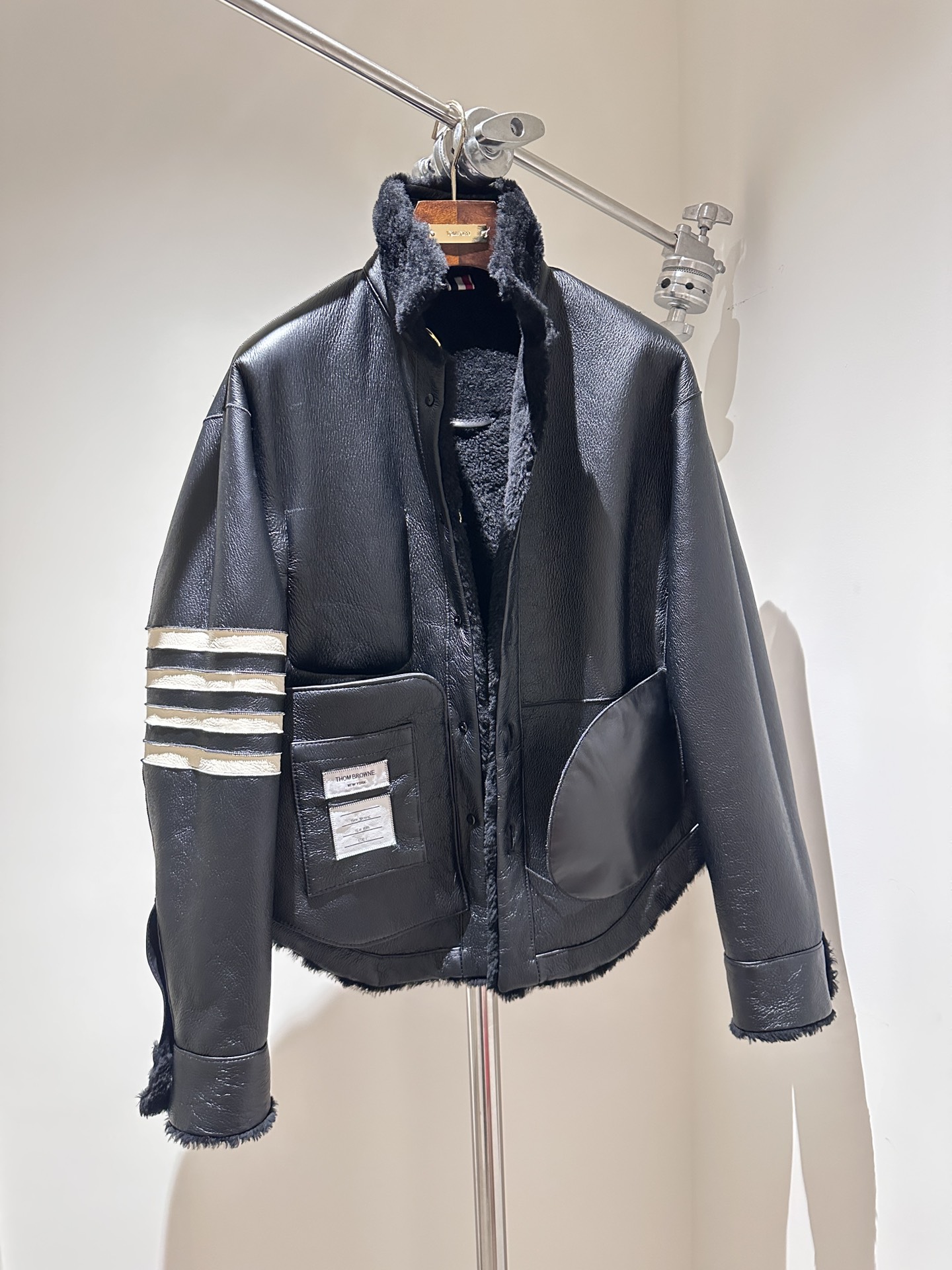 Thom Browne Shearling Jacket - Luxurious Lambskin, Oversized Fit 7 i1734321710 8730 2