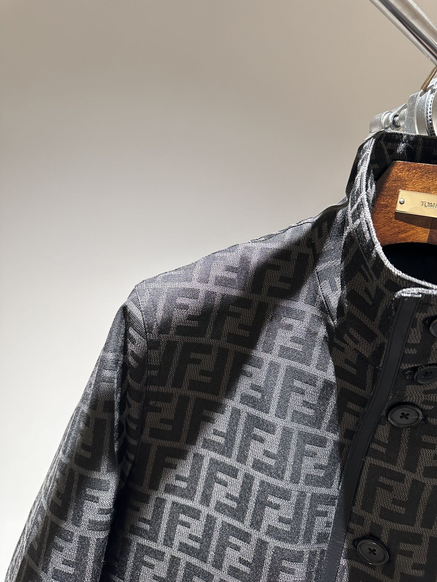 FD Monogram Padded Jacket with Leather Pockets | Stylish & Warm 12 i1734394916 1533 2