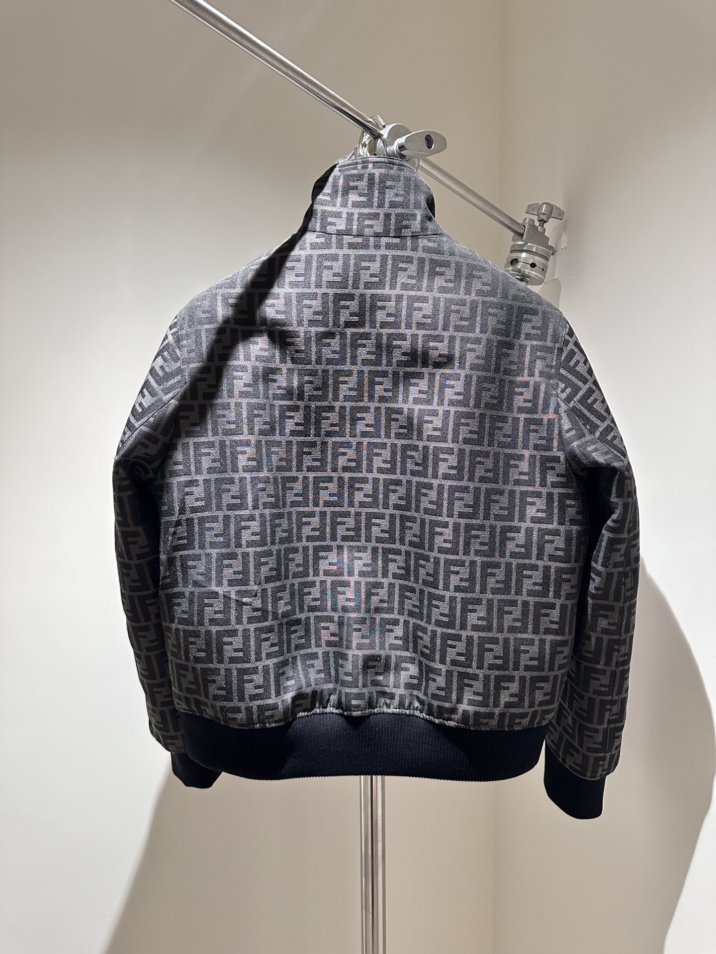 FD Monogram Padded Jacket with Leather Pockets | Stylish & Warm 4 i1734394916 4454 10