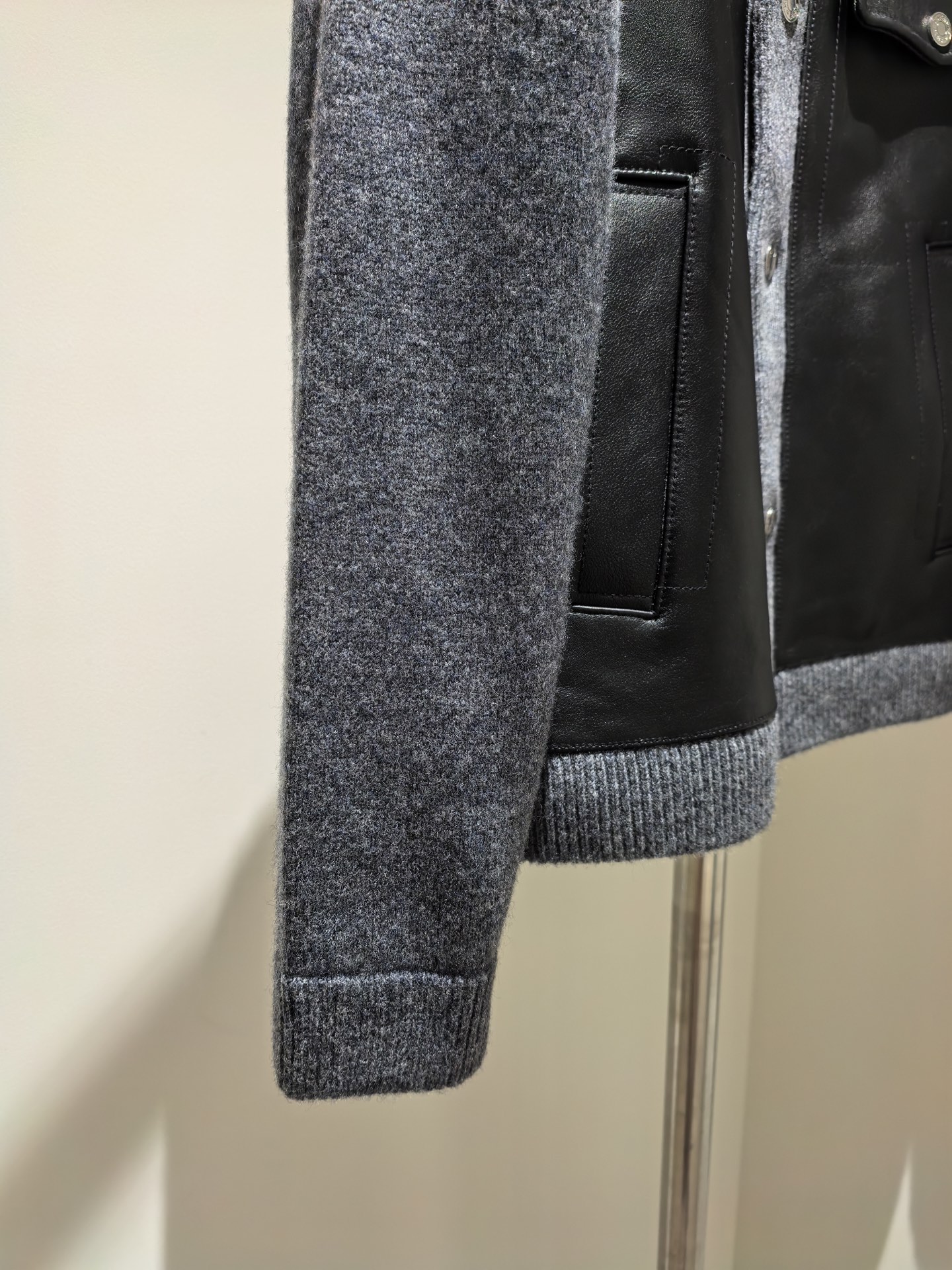 Hermes Leather Wool Mix Jacket