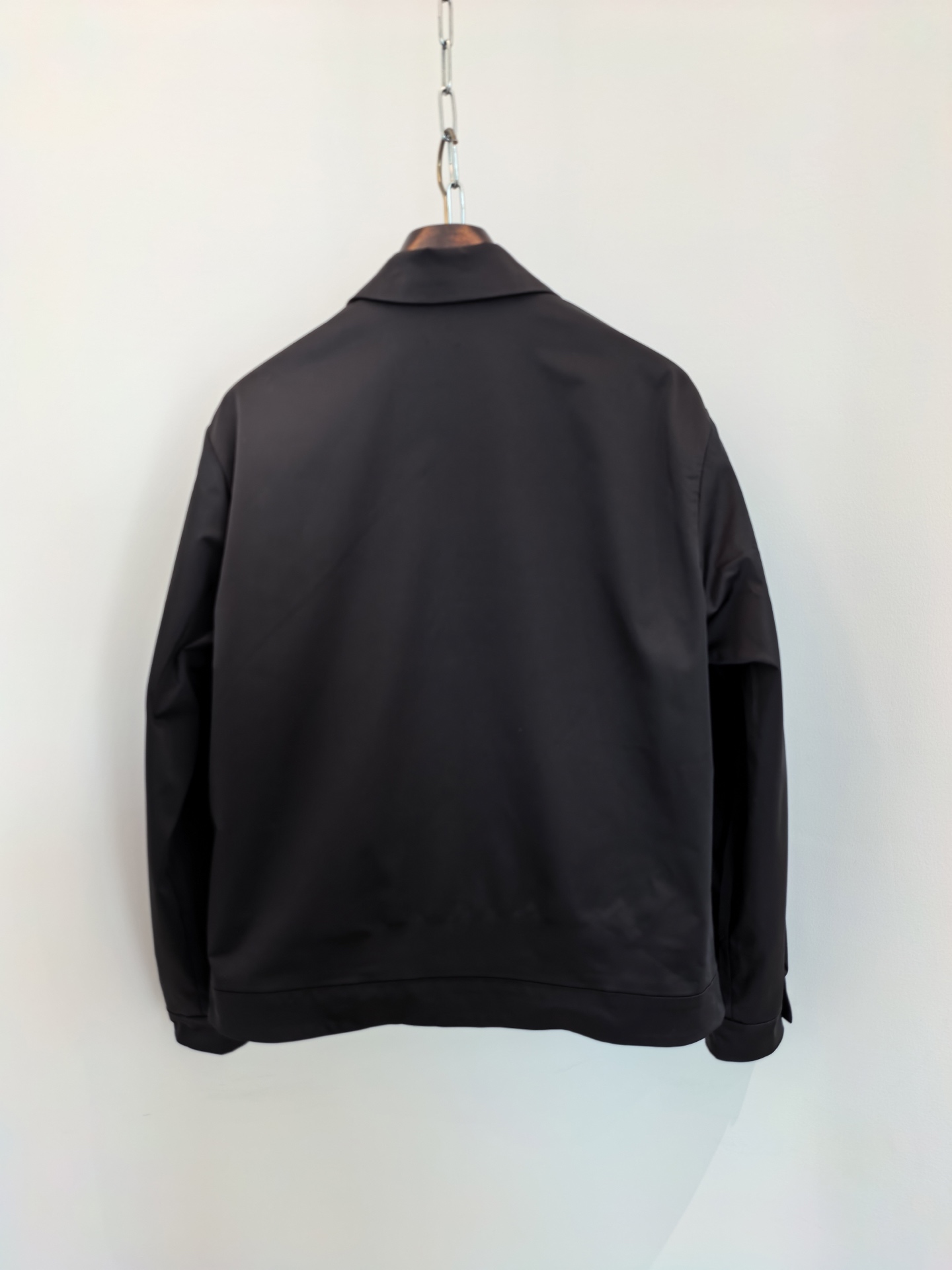 Prada Triangle Logo Leather Zip Jacket