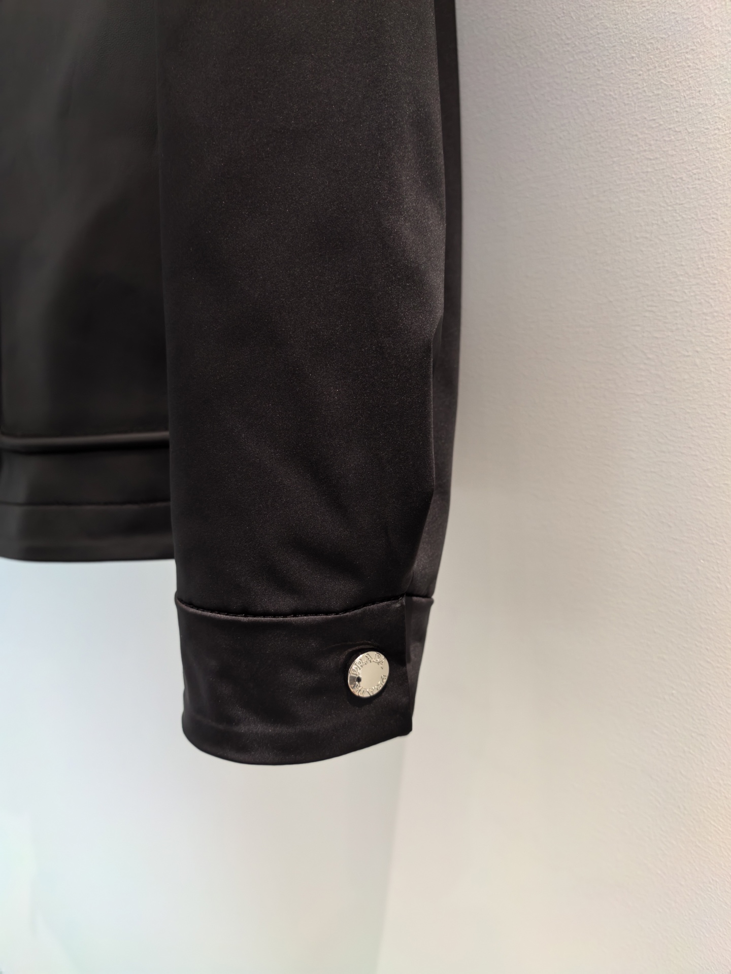 Prada Triangle Logo Leather Zip Jacket