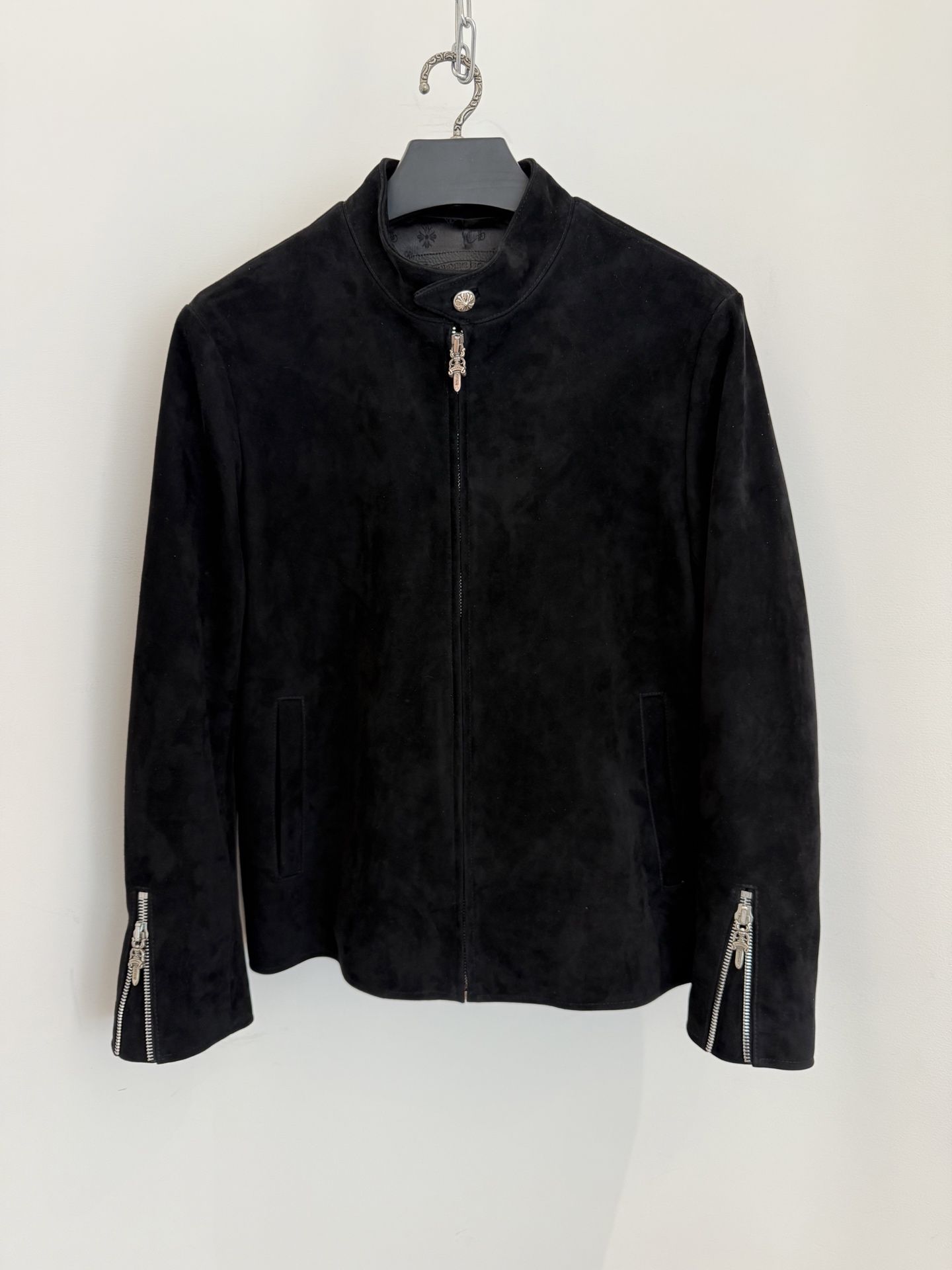 Chrome Hearts Lambskin Suede Leather Jacket with Silver Hardware 2 i1757732970863 1162 0 0